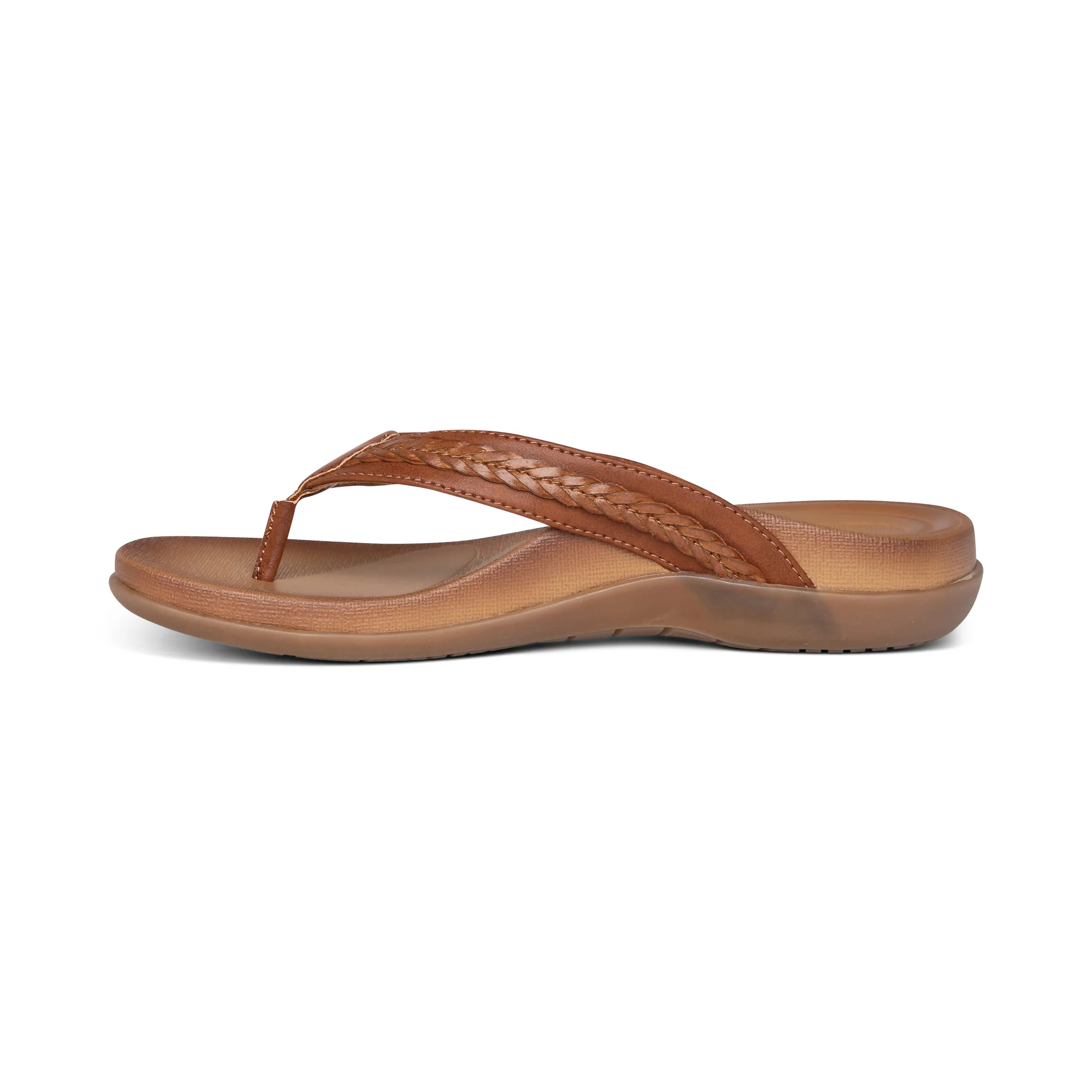 Emmy Braided Thong Sandal - Brown - Image 3