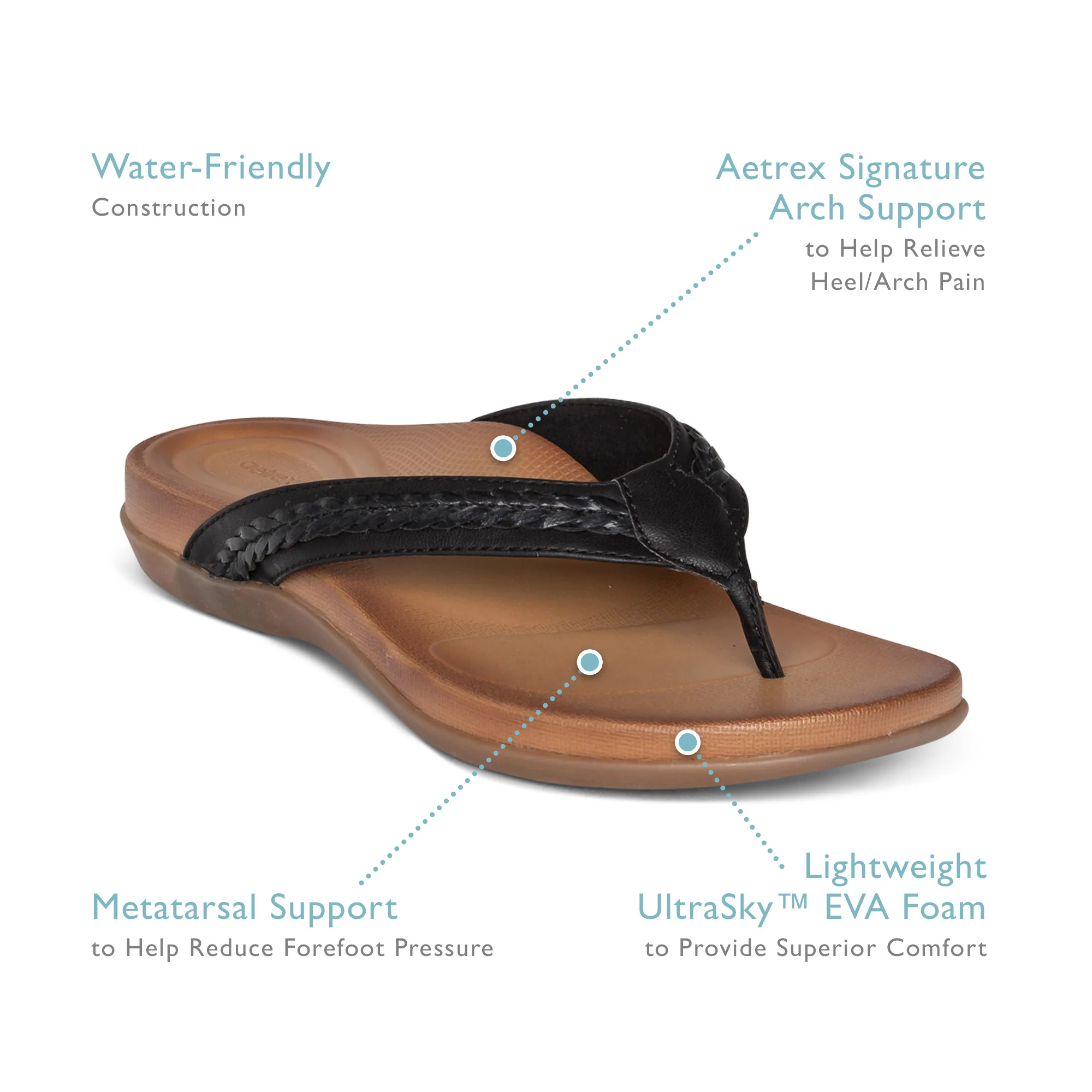 Emmy Braided Thong Sandal - Brown - Image 6