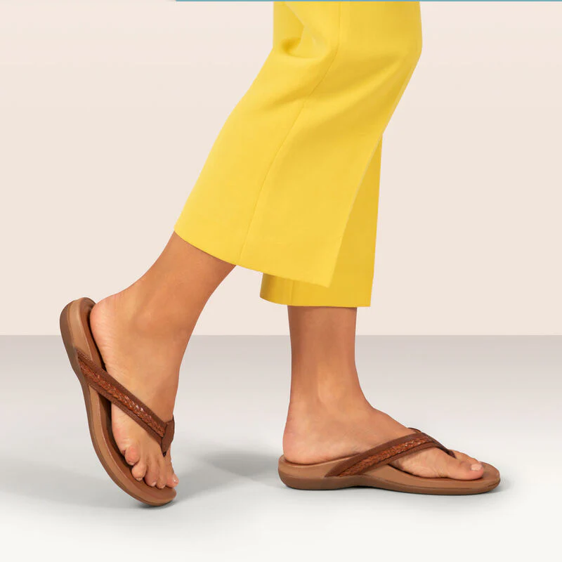 Emmy Braided Thong Sandal - Brown - Image 7