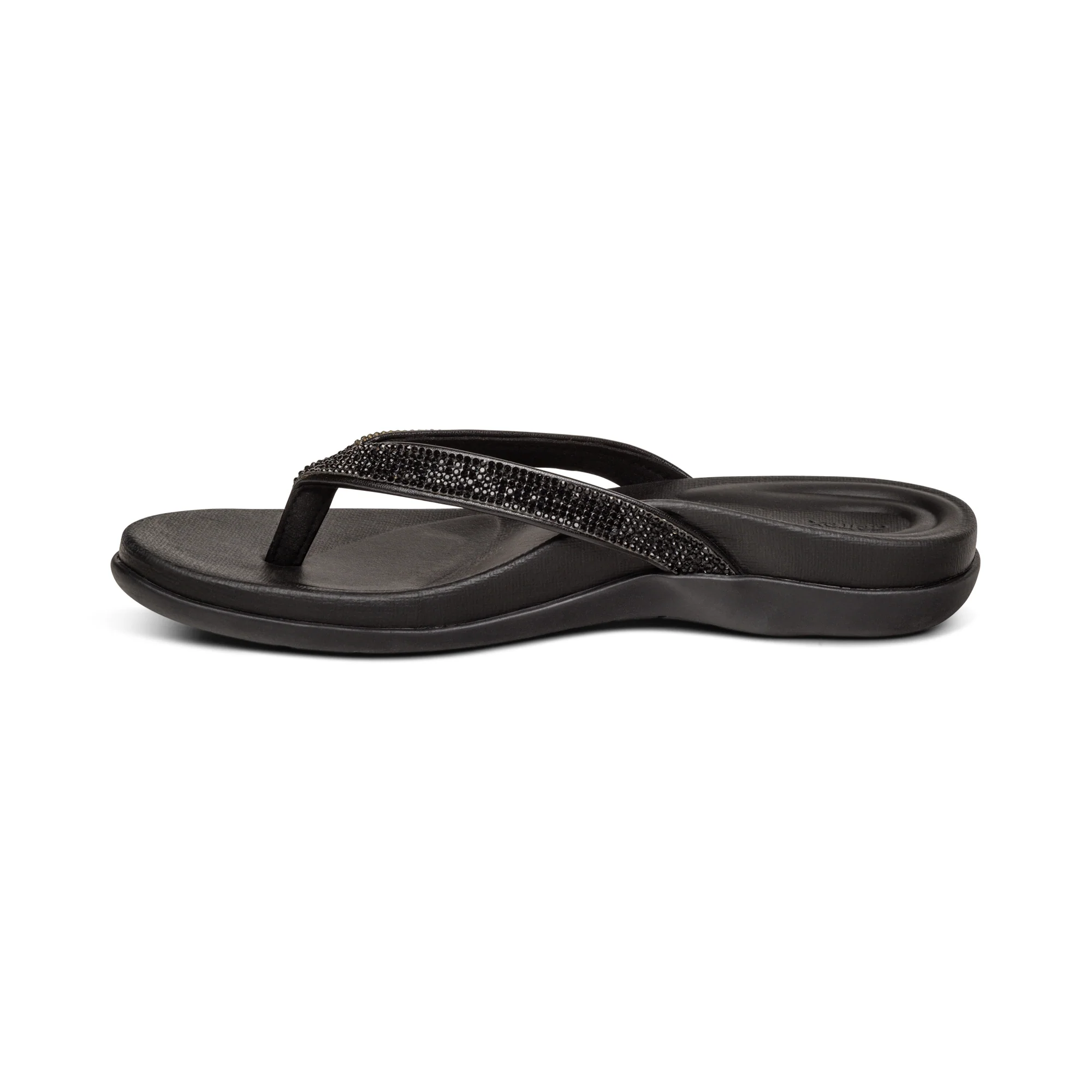 Eve Sparkly Thong Sandal - Black - Image 3