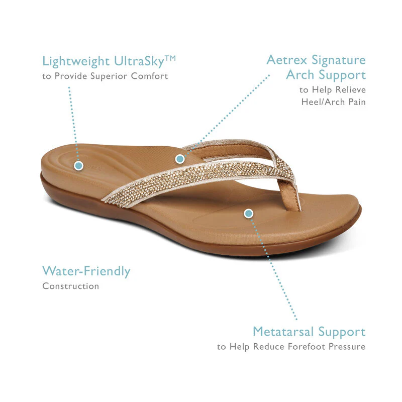 Eve Sparkly Thong Sandal - Black - Image 6