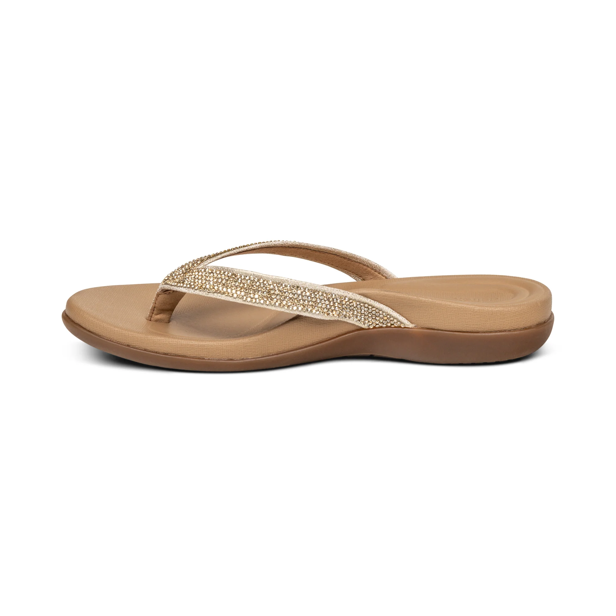Eve Sparkly Thong Sandal - Gold - Image 3