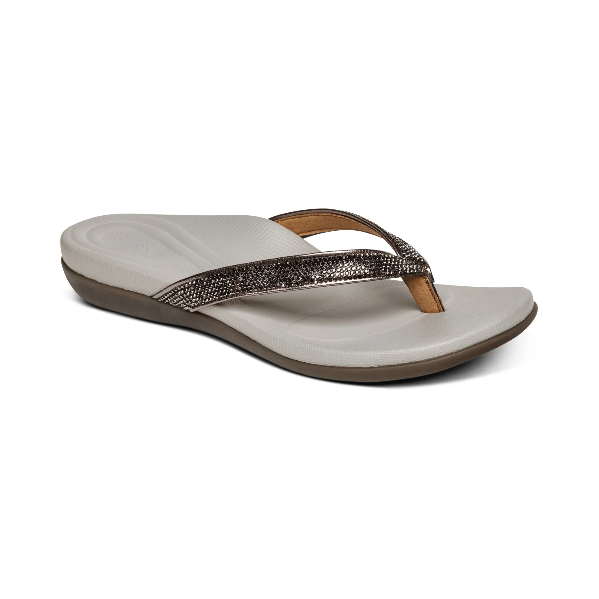 Eve Sparkly Thong Sandal - Pewter