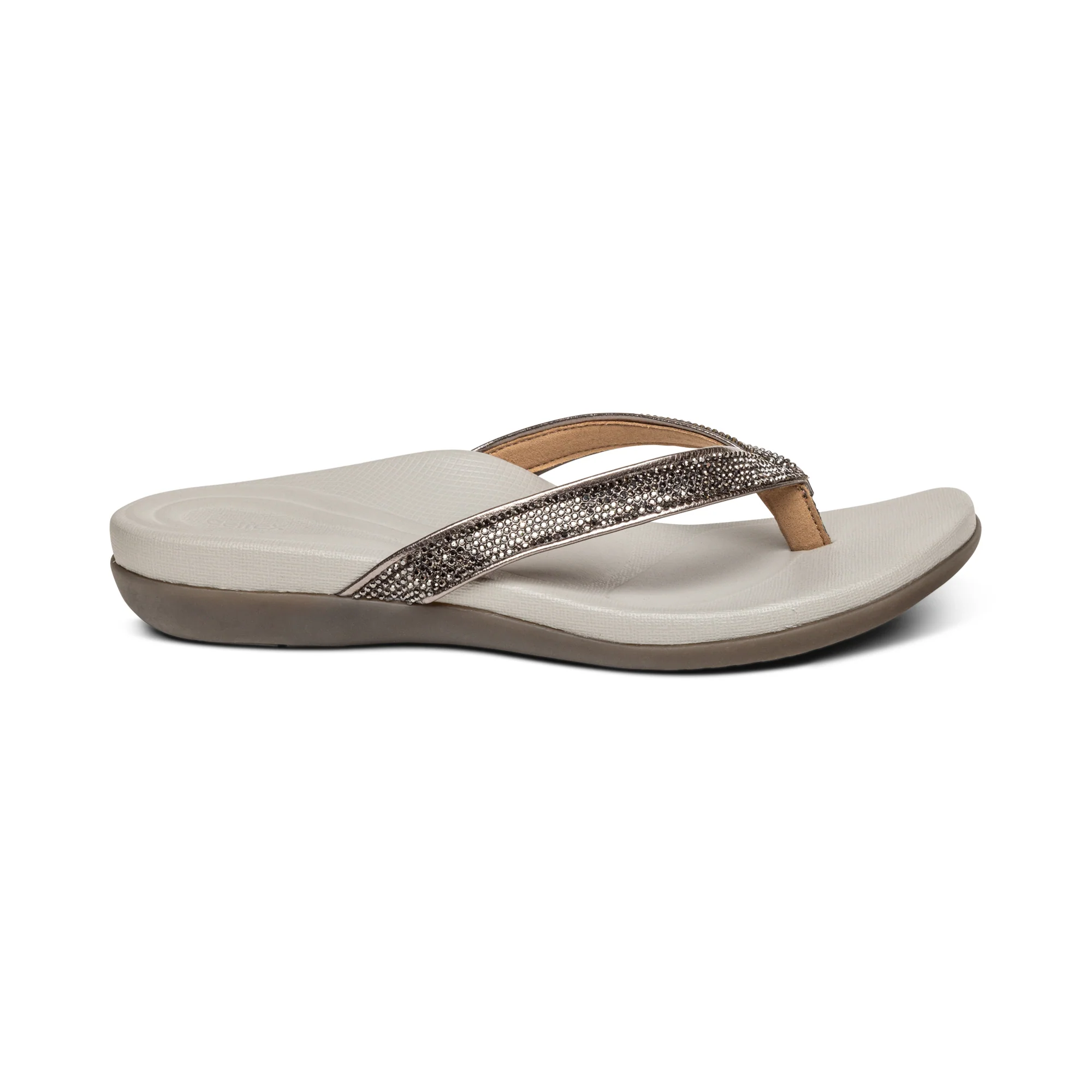 Eve Sparkly Thong Sandal - Pewter - Image 2