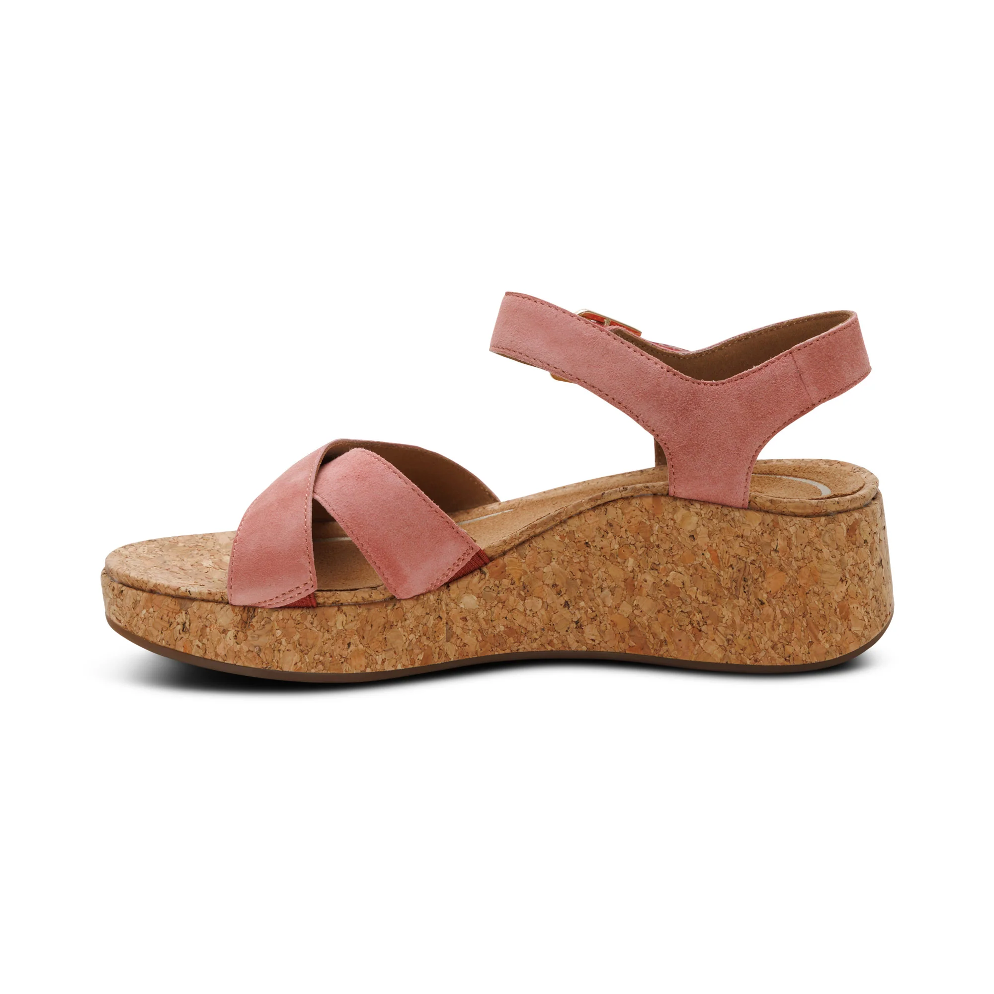 Flora Adjustable Quarter Strap Wedge  - Antique Rose - Image 4