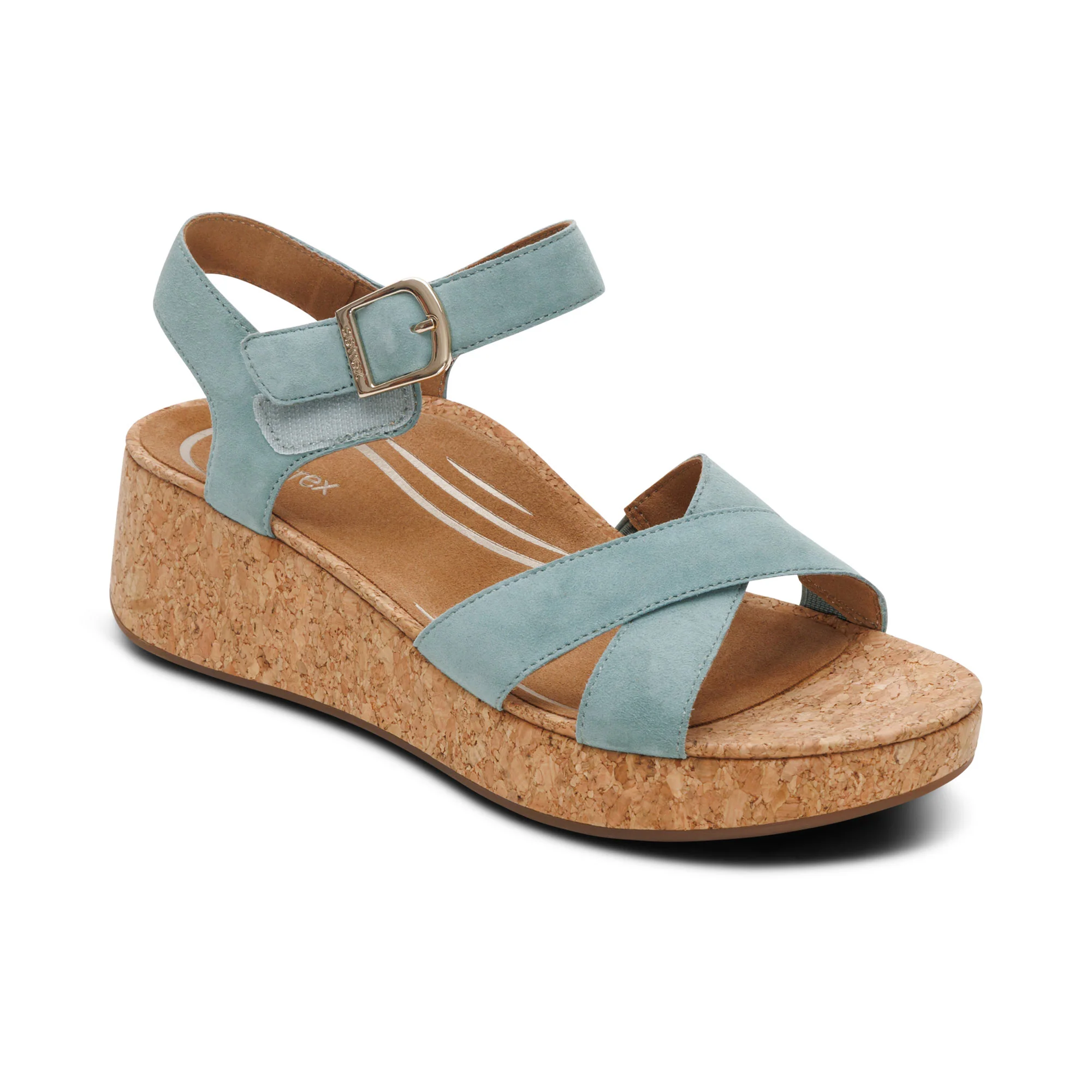 Flora Adjustable Quarter Strap Wedge - Sage - Image 7