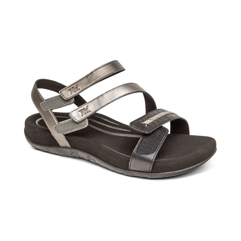 Gabby Adjustable Quarter Strap Sandal - Black Multi - Image 7