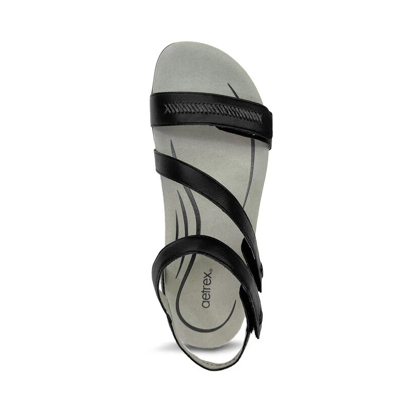 Gabby Adjustable Quarter Strap Sandal - Black - Image 5