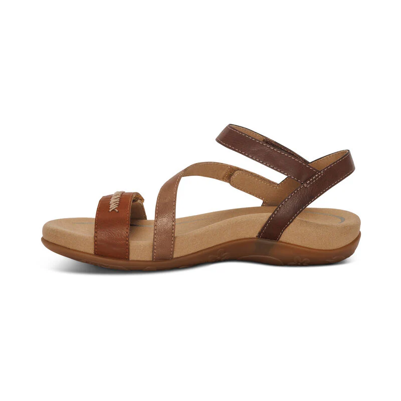 Gabby Adjustable Quarter Strap Sandal - Cognac Multi - Image 4
