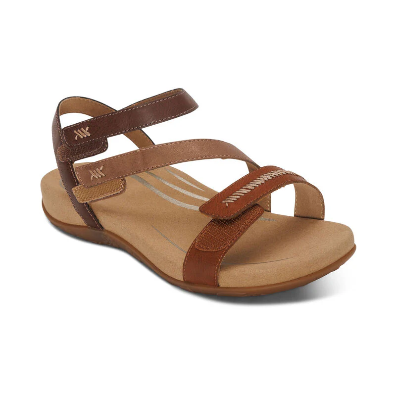 Gabby Adjustable Quarter Strap Sandal - Cognac Multi - Image 7