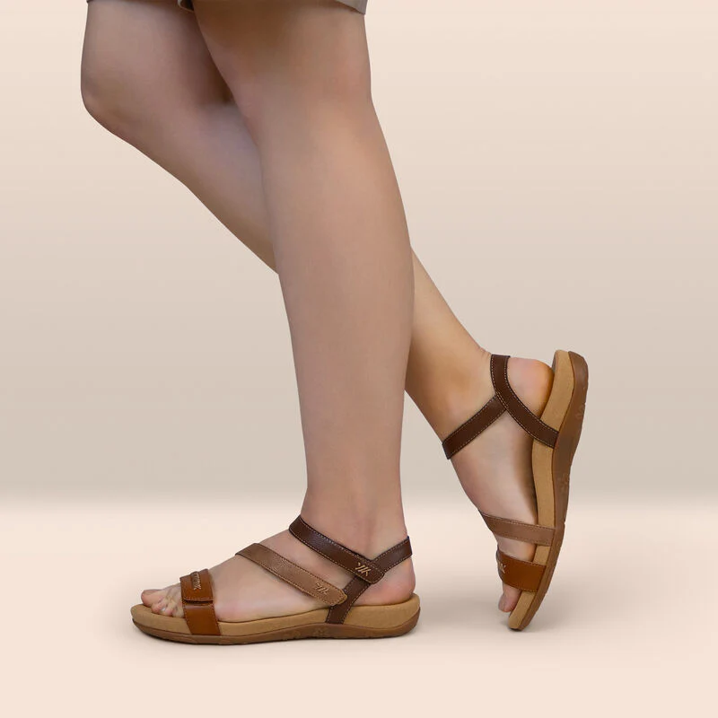 Gabby Adjustable Quarter Strap Sandal - Cognac Multi - Image 9
