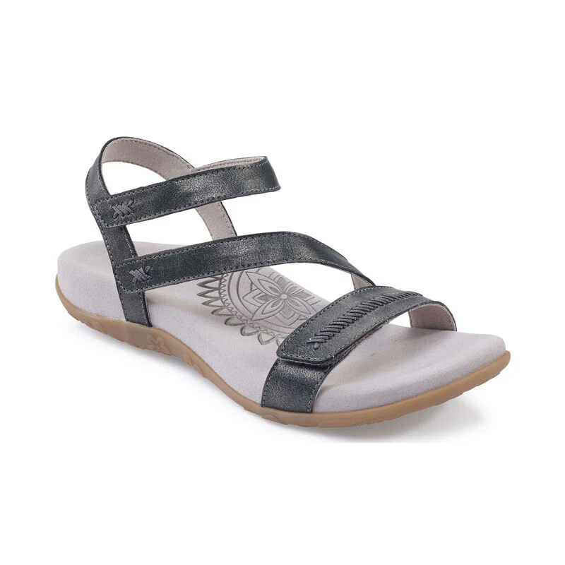 Gabby Adjustable Quarter Strap Sandal - Pewter