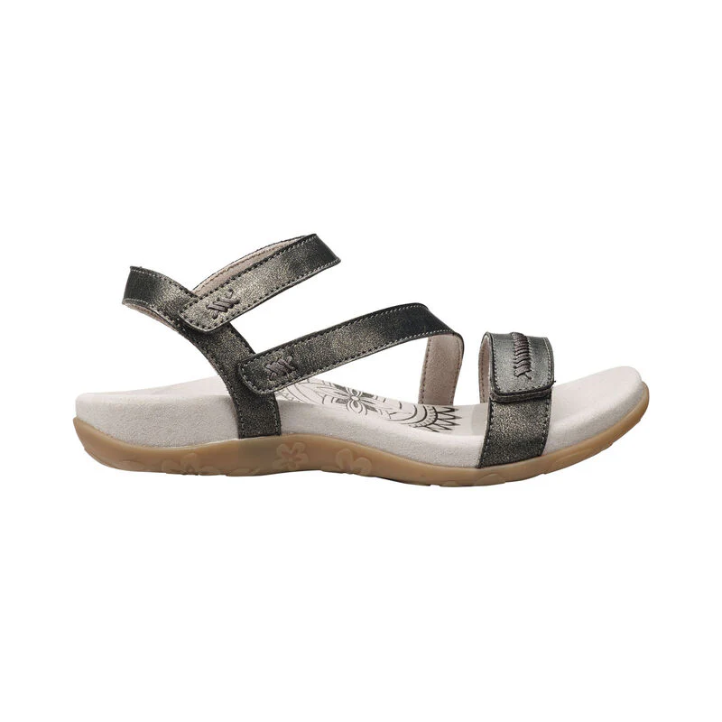 Gabby Adjustable Quarter Strap Sandal - Pewter - Image 2