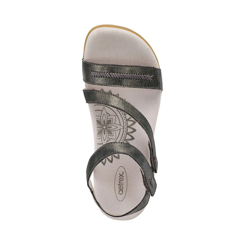 Gabby Adjustable Quarter Strap Sandal - Pewter - Image 3