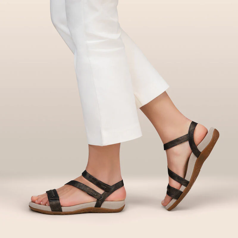 Gabby Adjustable Quarter Strap Sandal - Pewter - Image 6