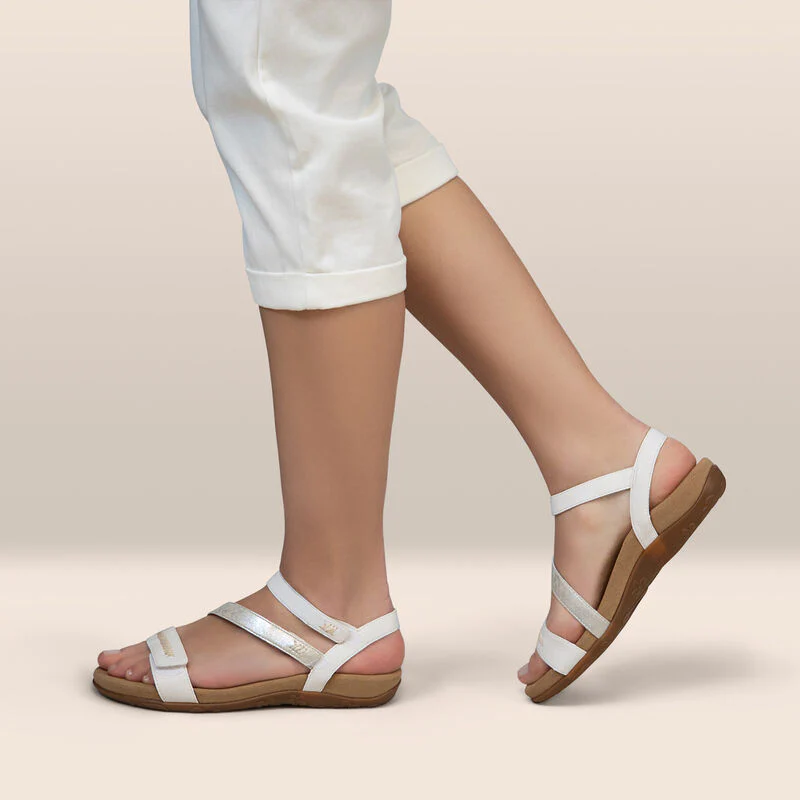 Gabby Adjustable Quarter Strap Sandal - White - Image 8