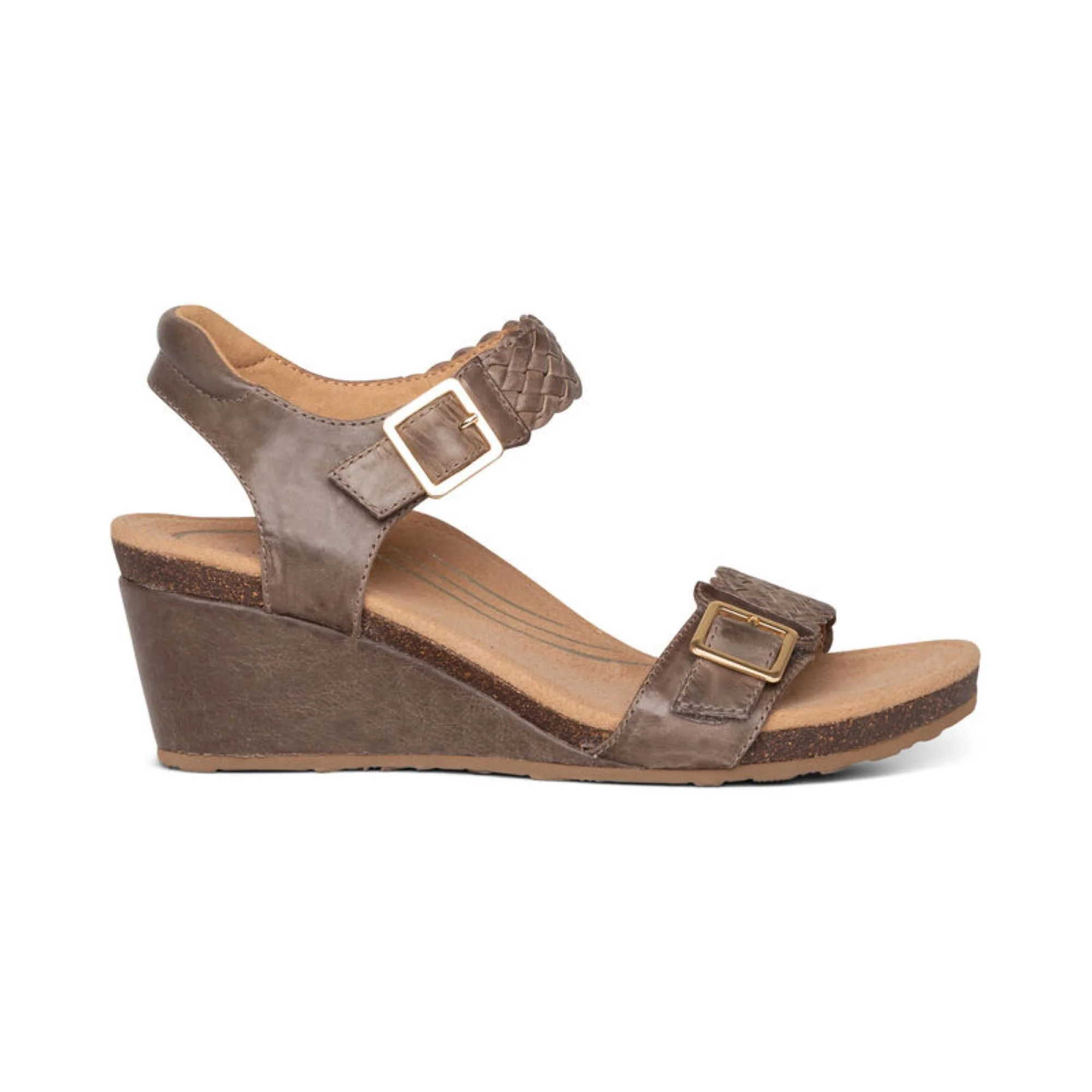 Grace Adjustable Woven Wedge - Taupe - Image 2