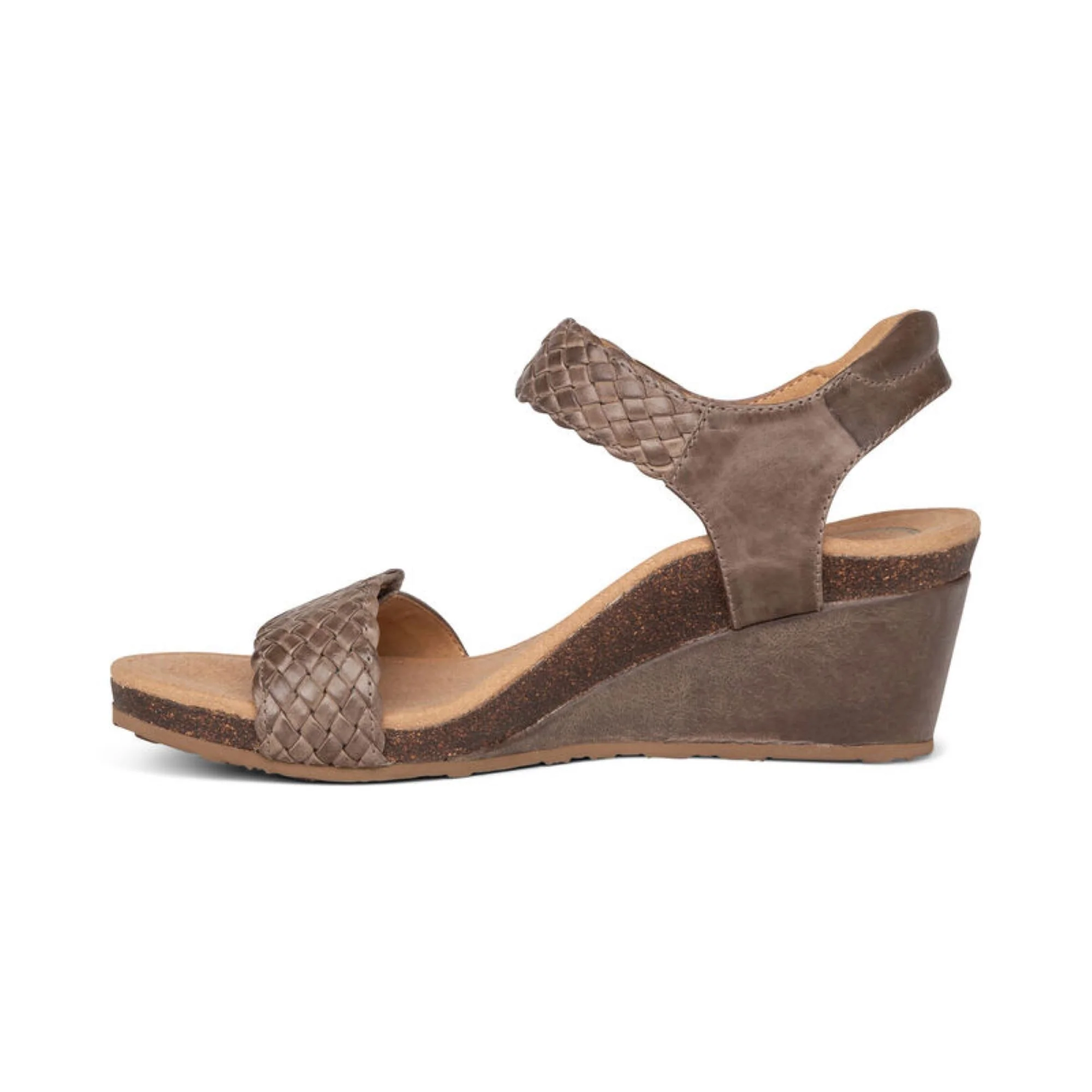 Grace Adjustable Woven Wedge - Taupe - Image 4