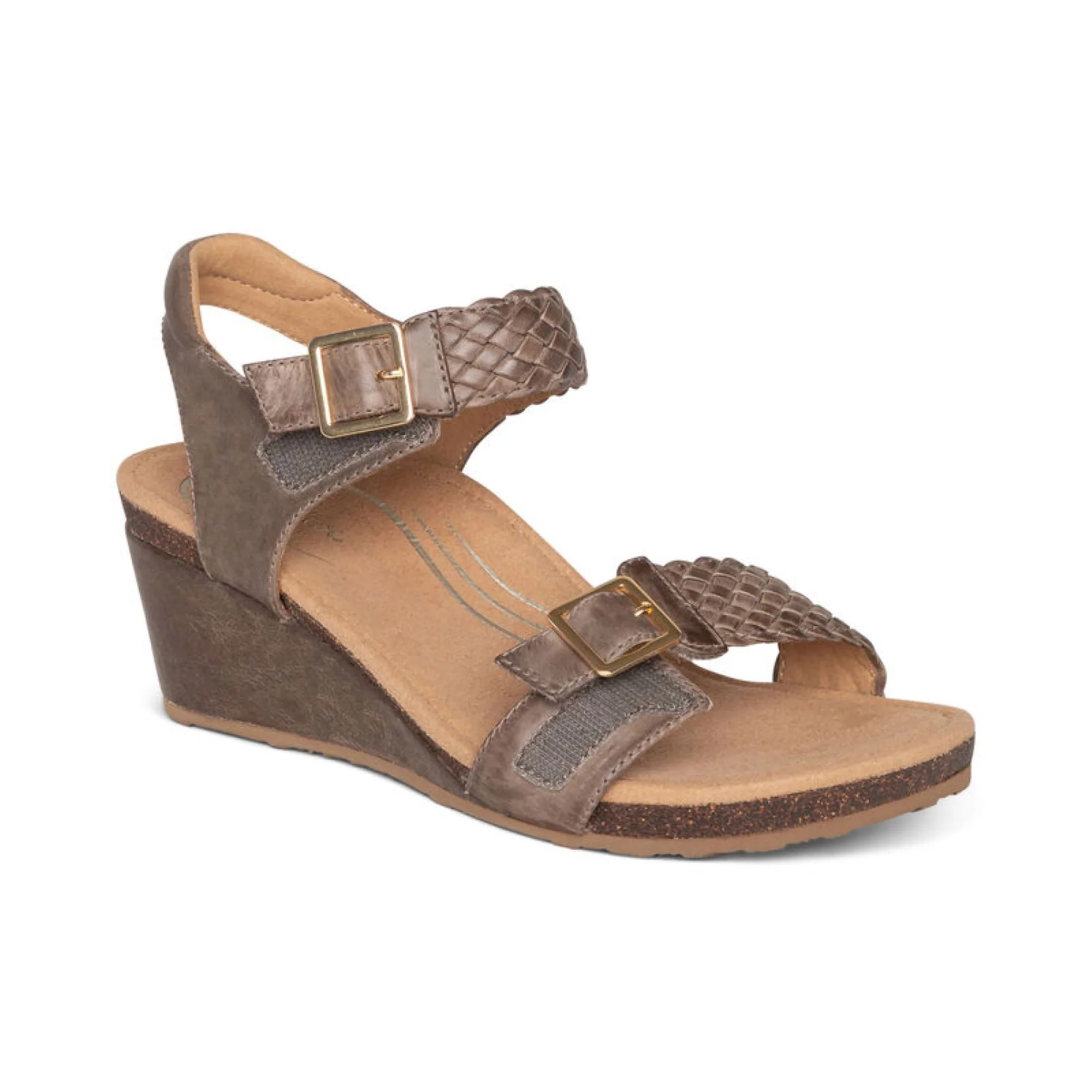 Grace Adjustable Woven Wedge - Taupe - Image 7