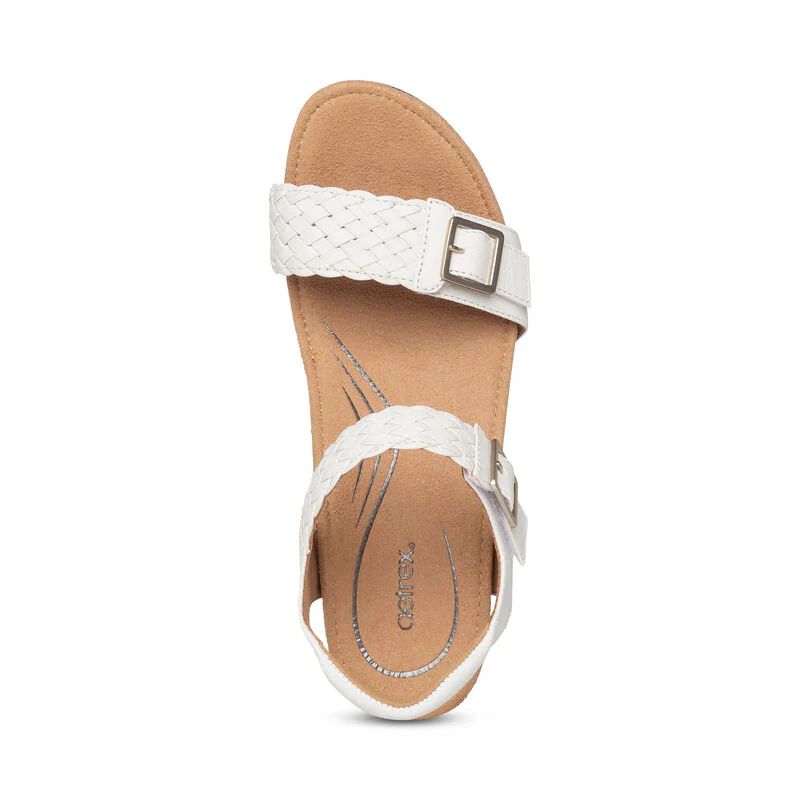 Grace Adjustable Woven Wedge - White - Image 4