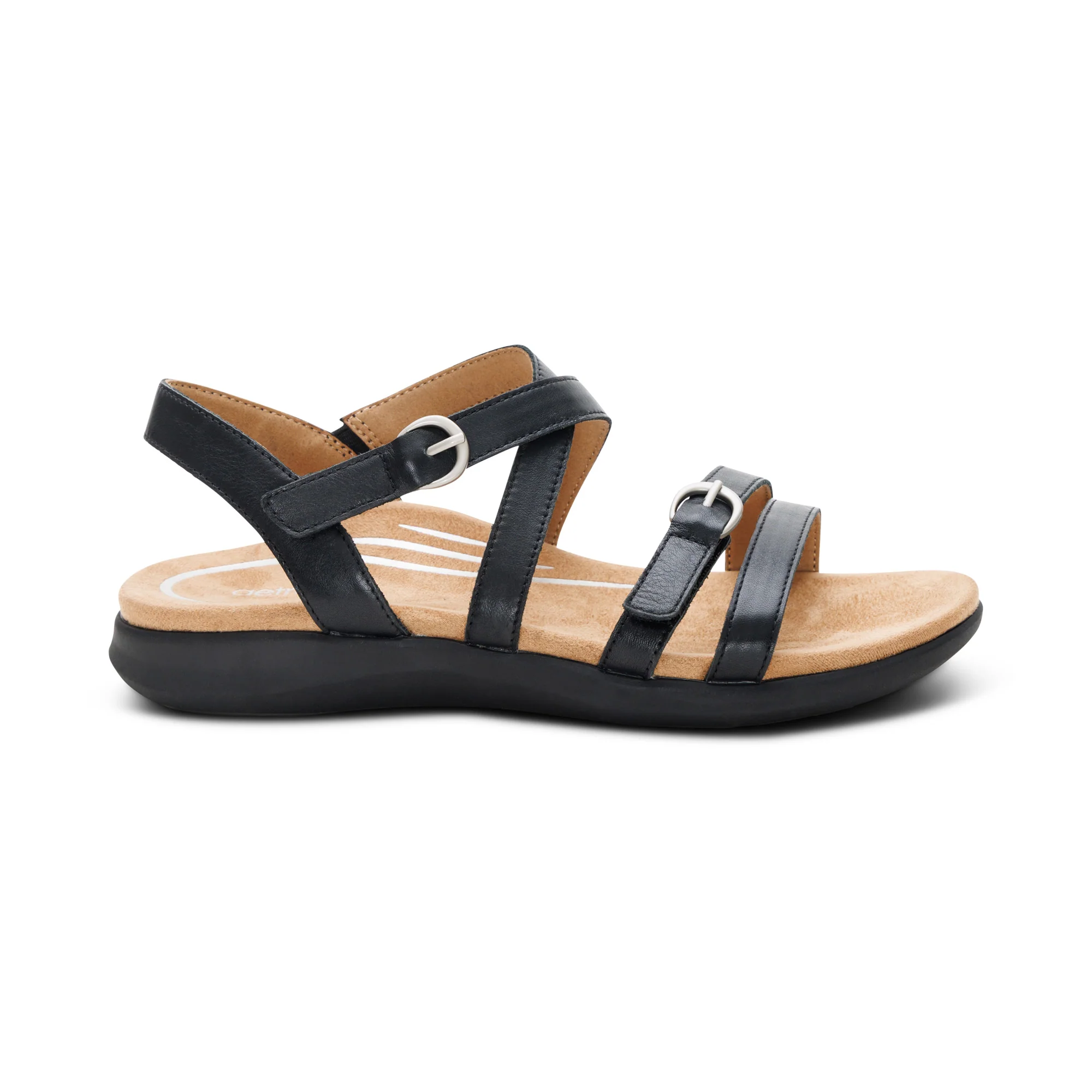 Hadley Adjustable Quarter Strap Sandal - Black - Image 2