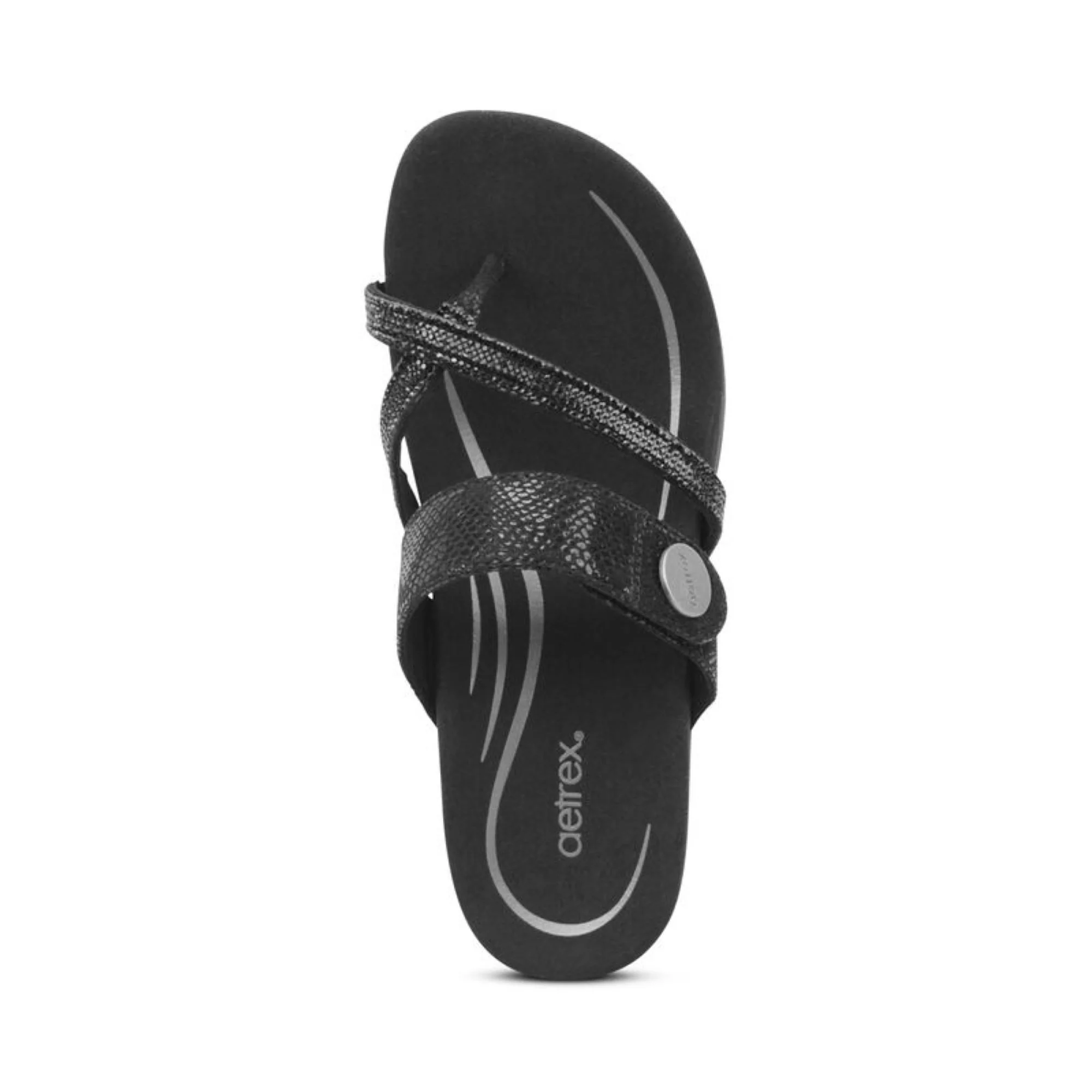 Izzy Adjustable Slide Sandal - Black Sparkle - Image 5