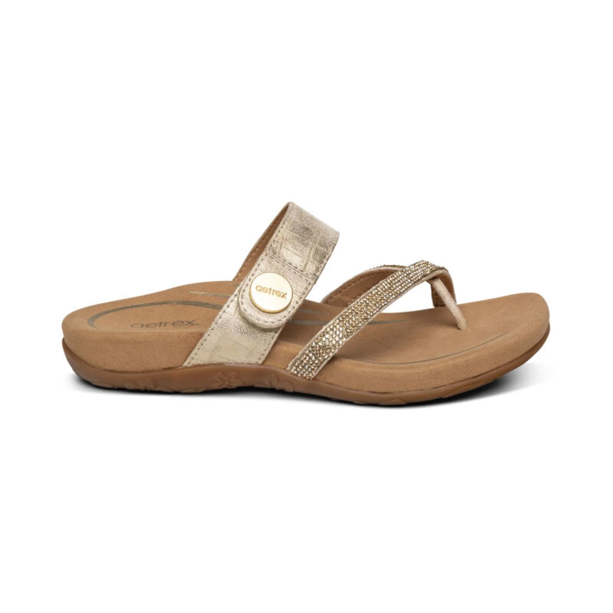 Izzy Adjustable Slide Sandal - Gold - Image 2