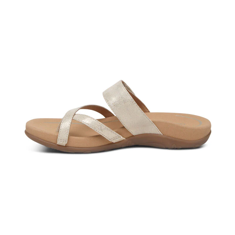 Izzy Adjustable Slide Sandal - Light Gold - Image 3