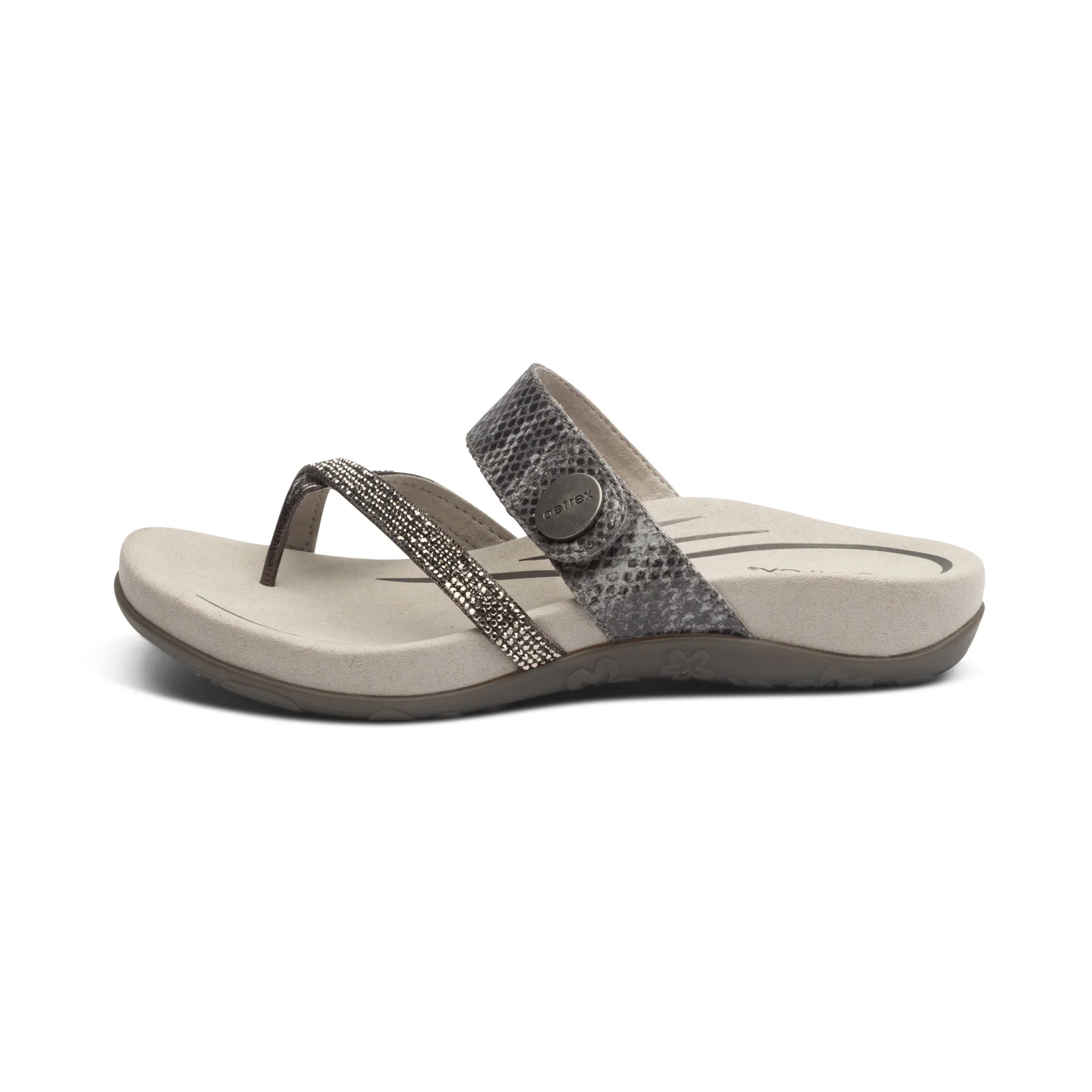 Izzy Adjustable Slide Sandal - Pewter Sparkle - Image 3