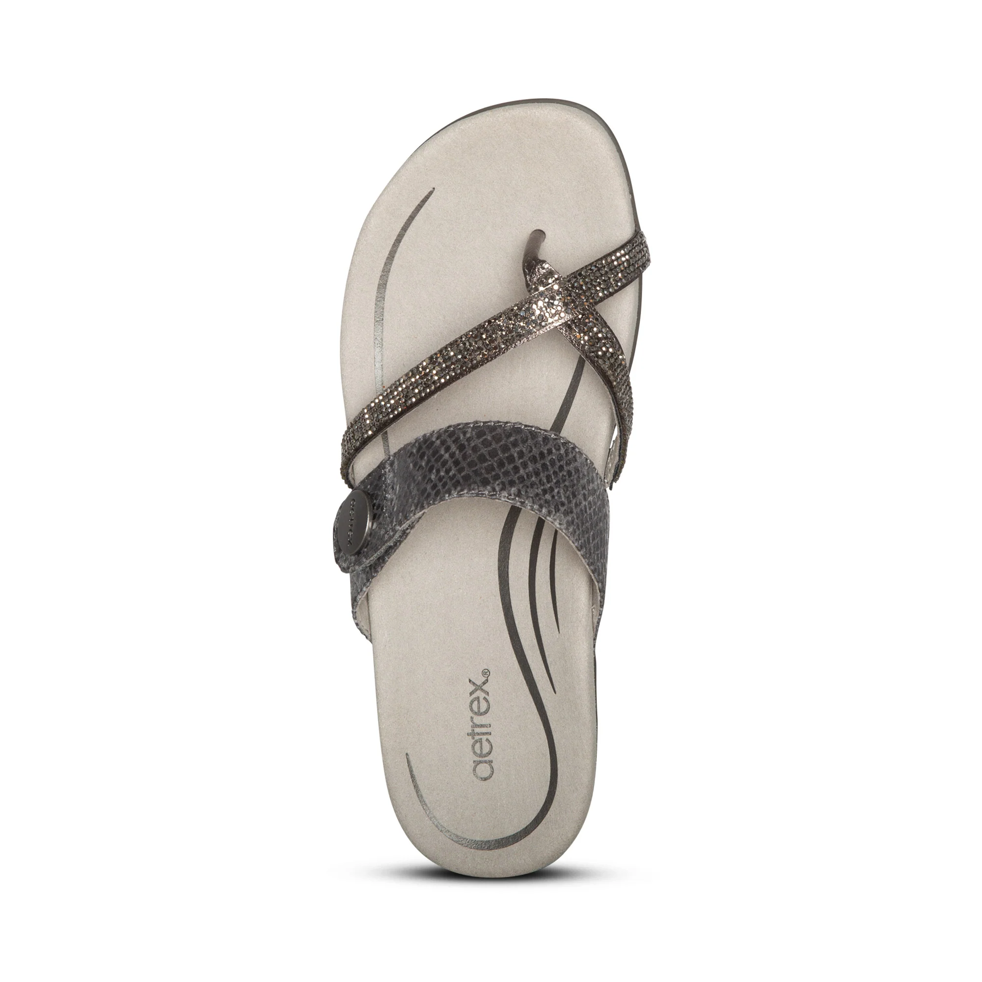 Izzy Adjustable Slide Sandal - Pewter Sparkle - Image 4