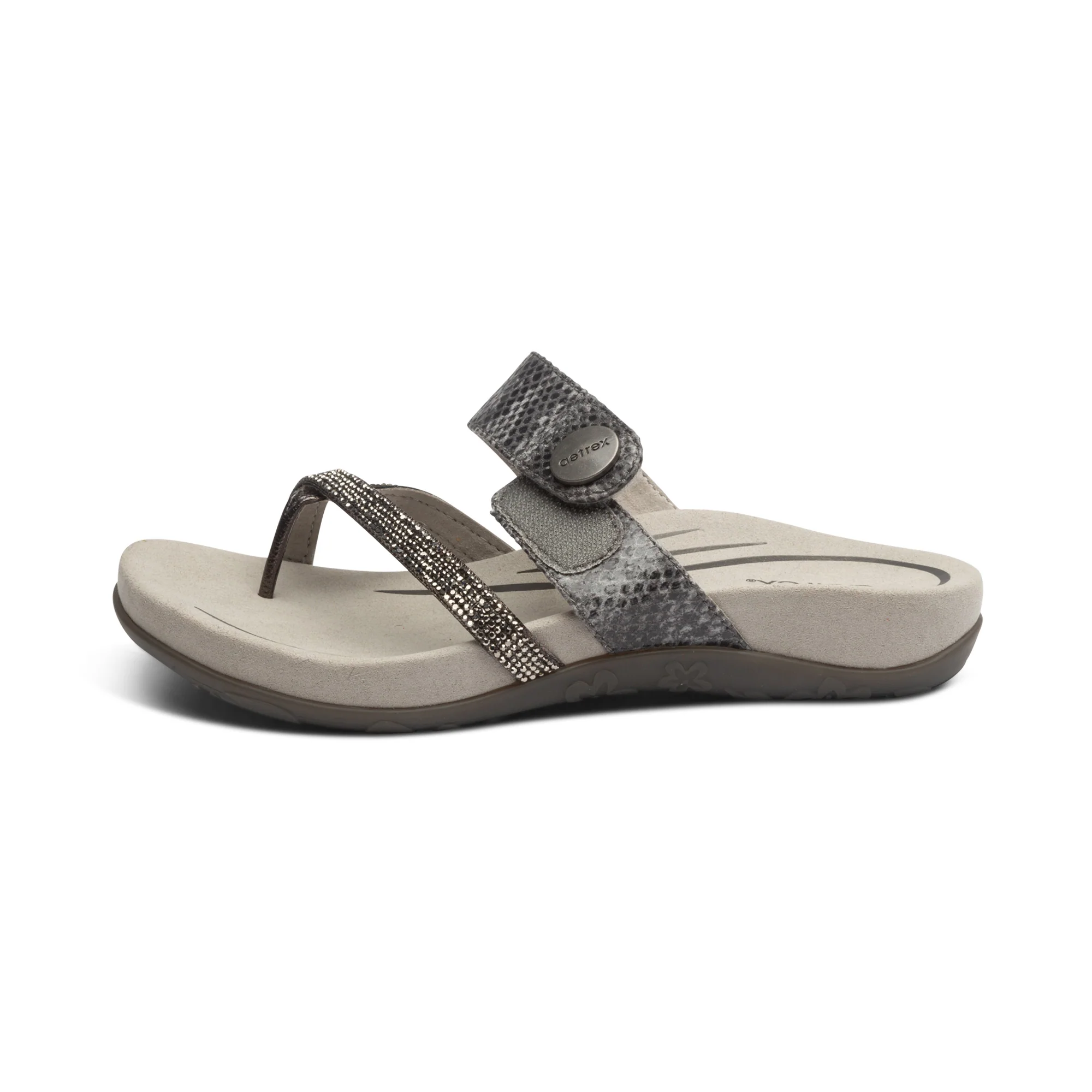 Izzy Adjustable Slide Sandal - Pewter Sparkle - Image 7