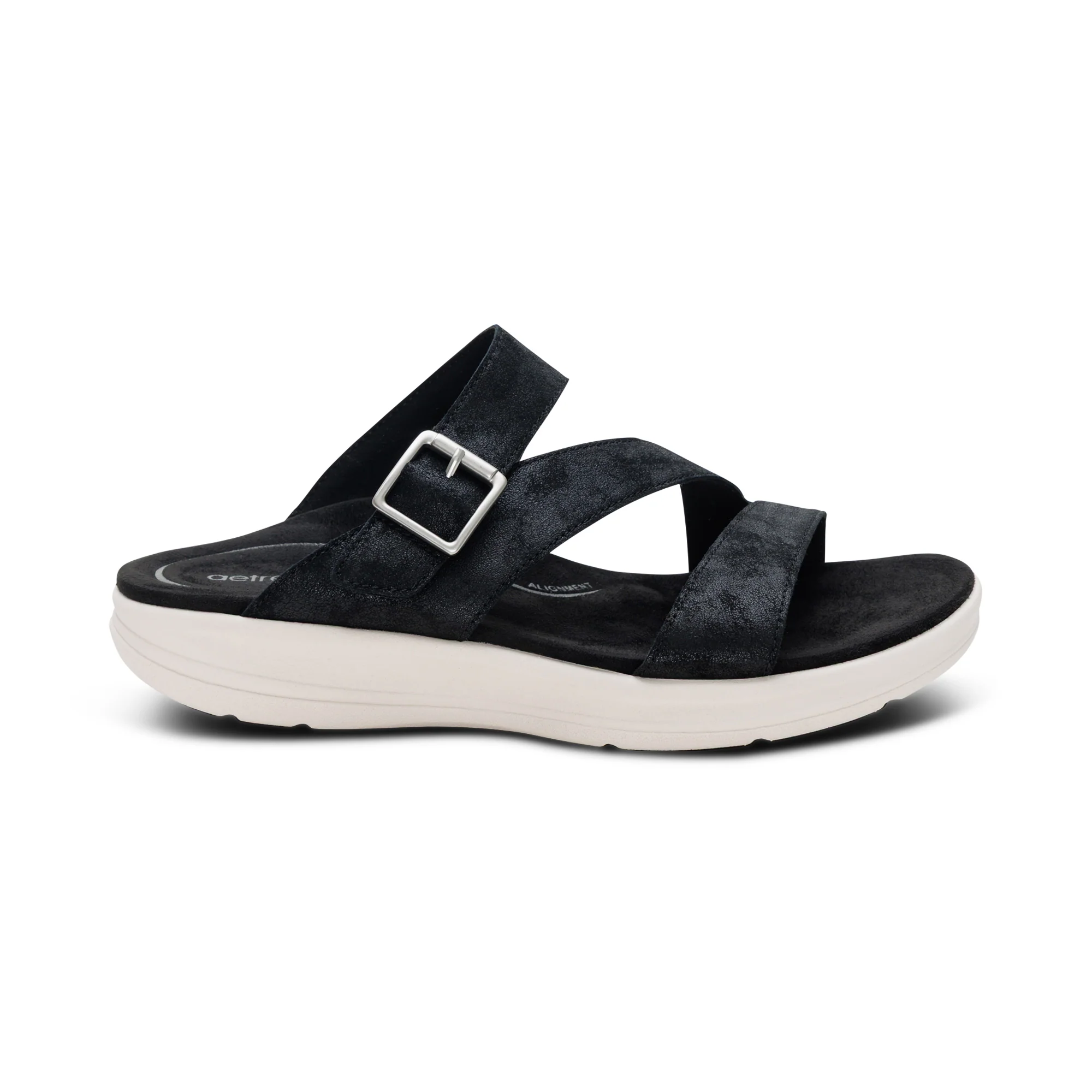 Jenny Adjustable Slide Sandal - Black - Image 2