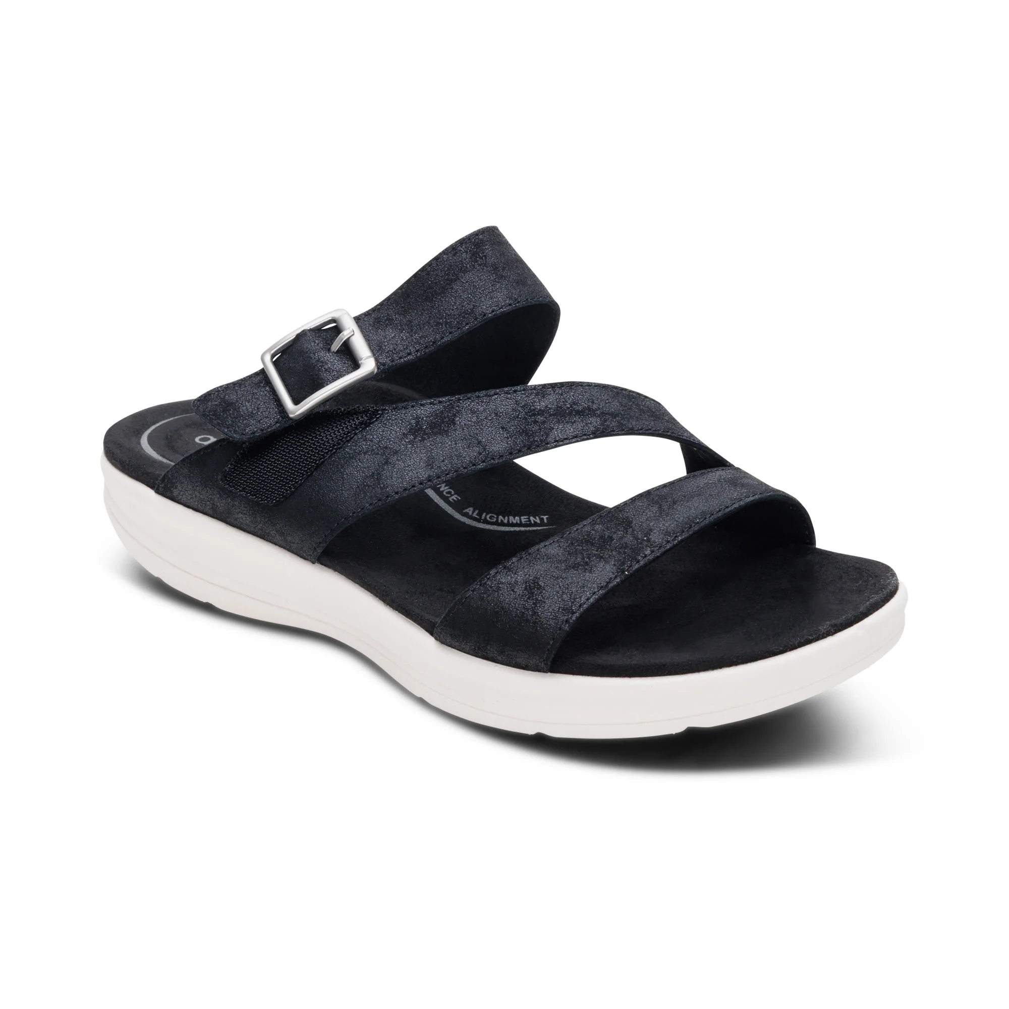Jenny Adjustable Slide Sandal - Black - Image 7