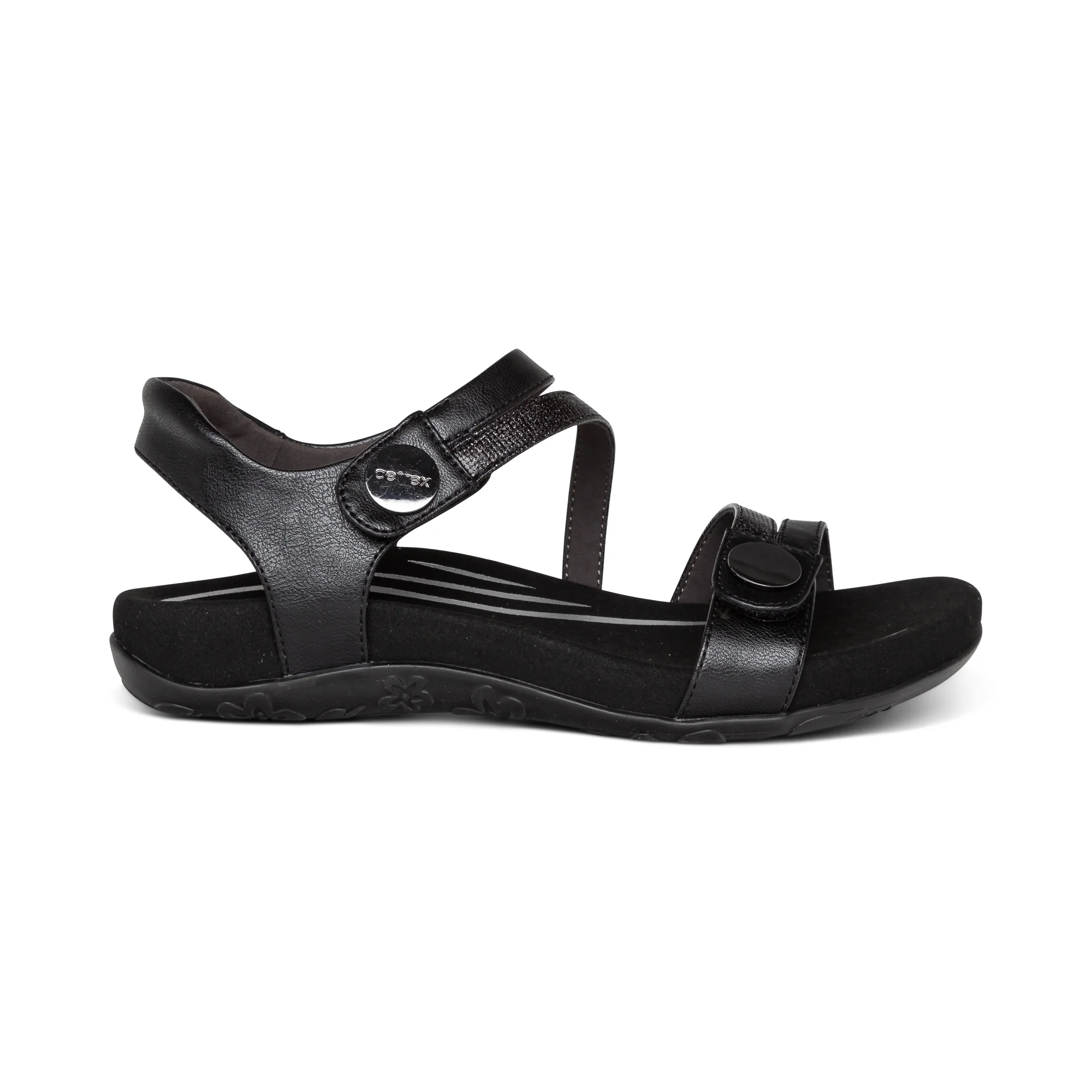 Jess Adjustable Quarter Strap Sandal - Black - Image 2