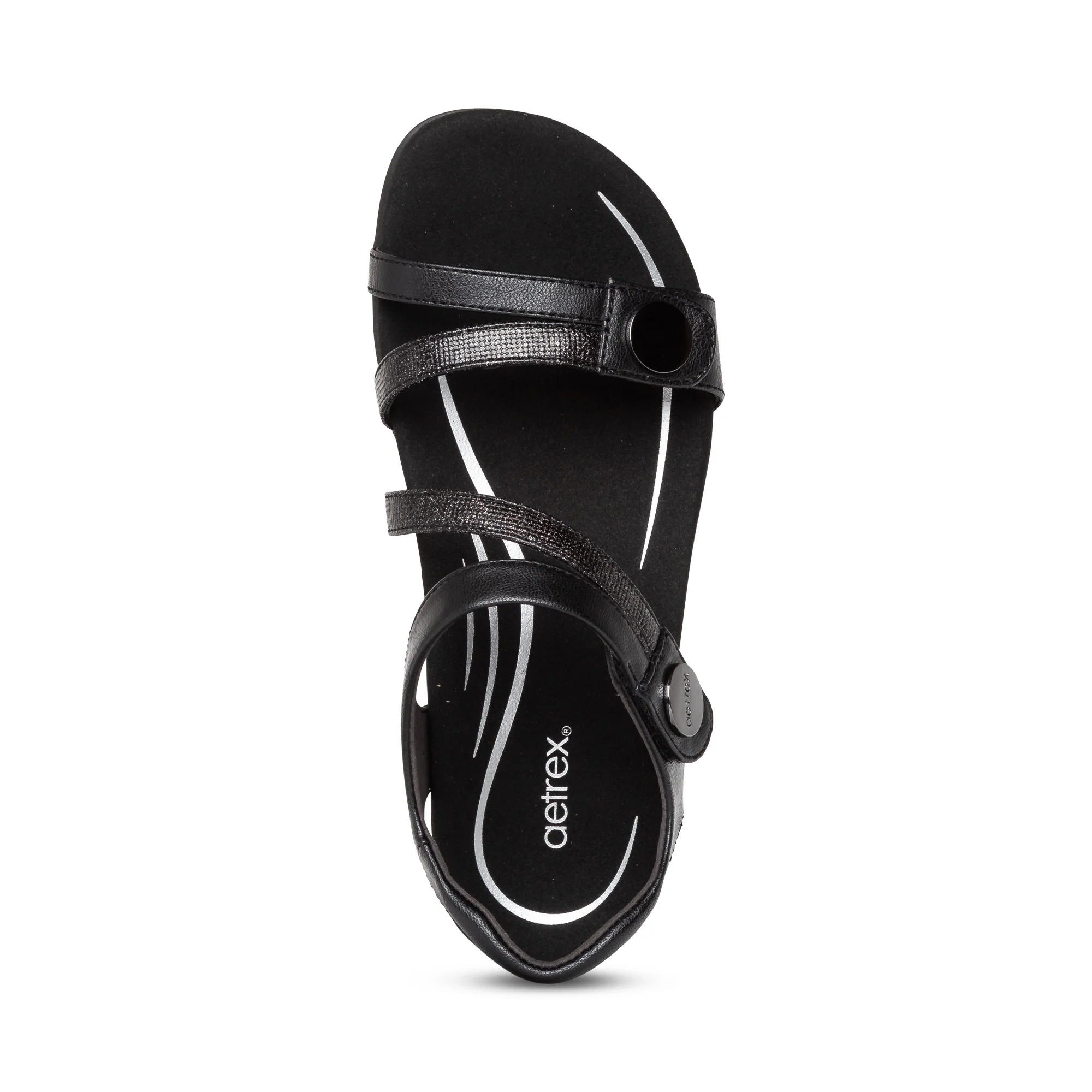 Jess Adjustable Quarter Strap Sandal - Black - Image 5