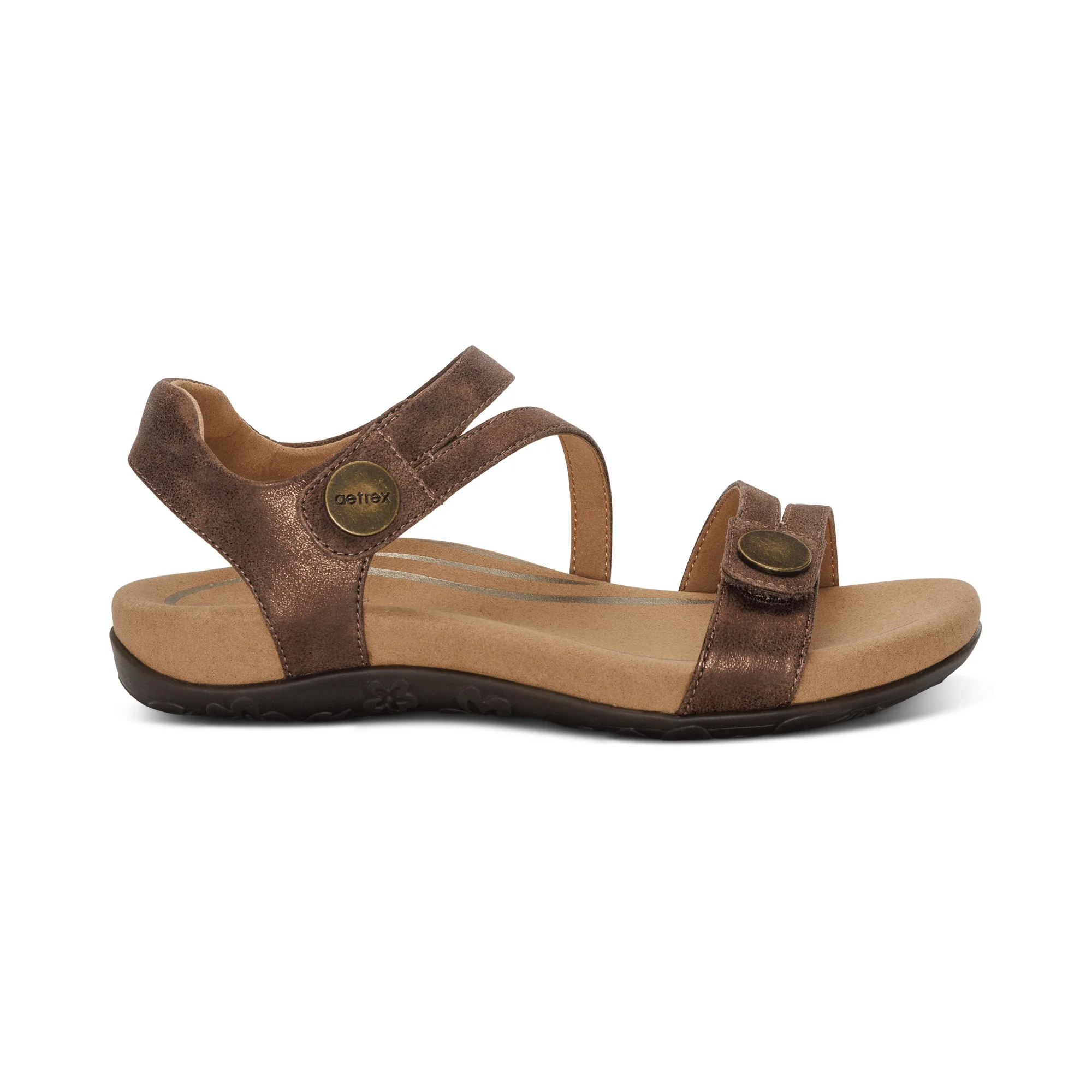Jess Adjustable Quarter Strap Sandal - Bronze - Image 2