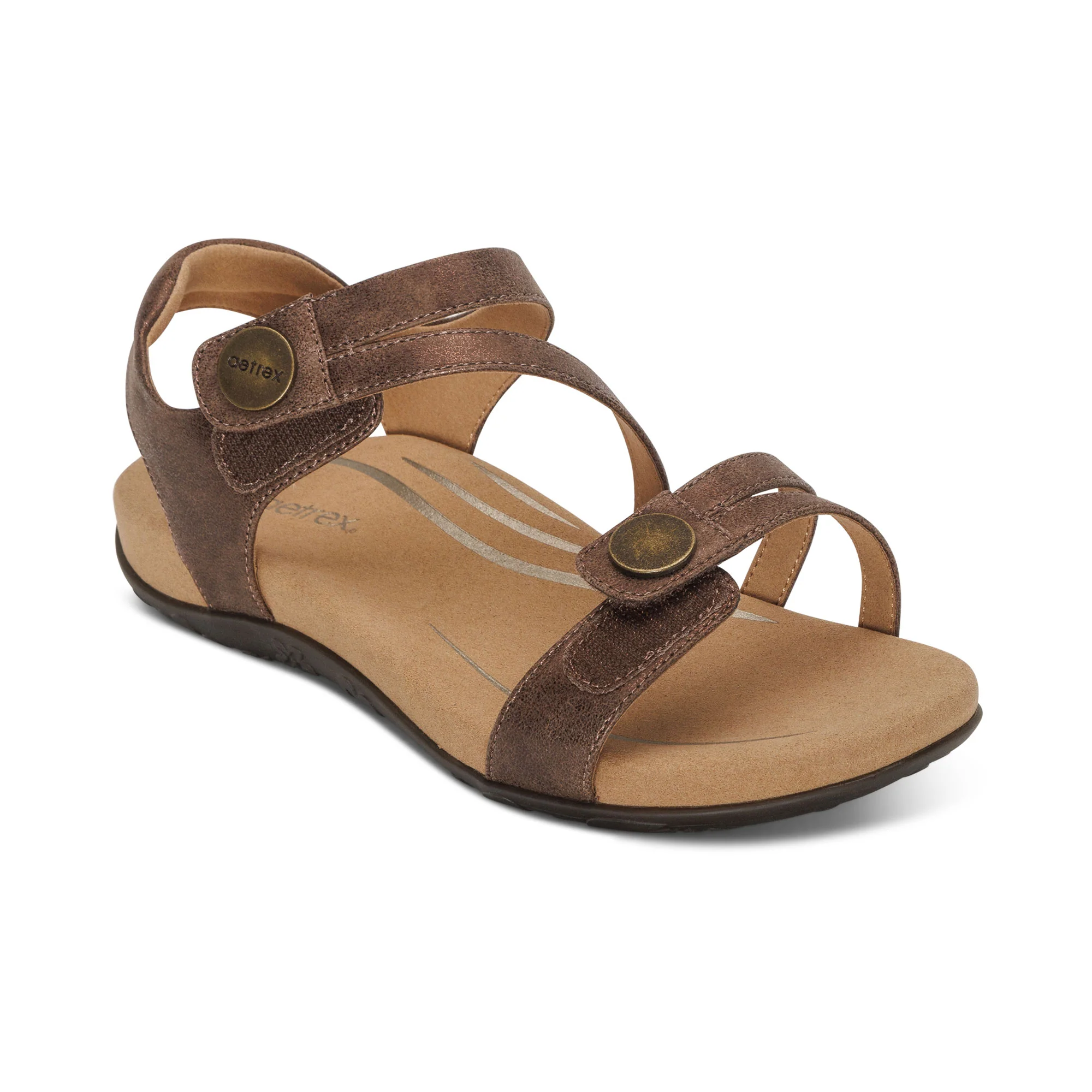 Jess Adjustable Quarter Strap Sandal - Bronze - Image 8
