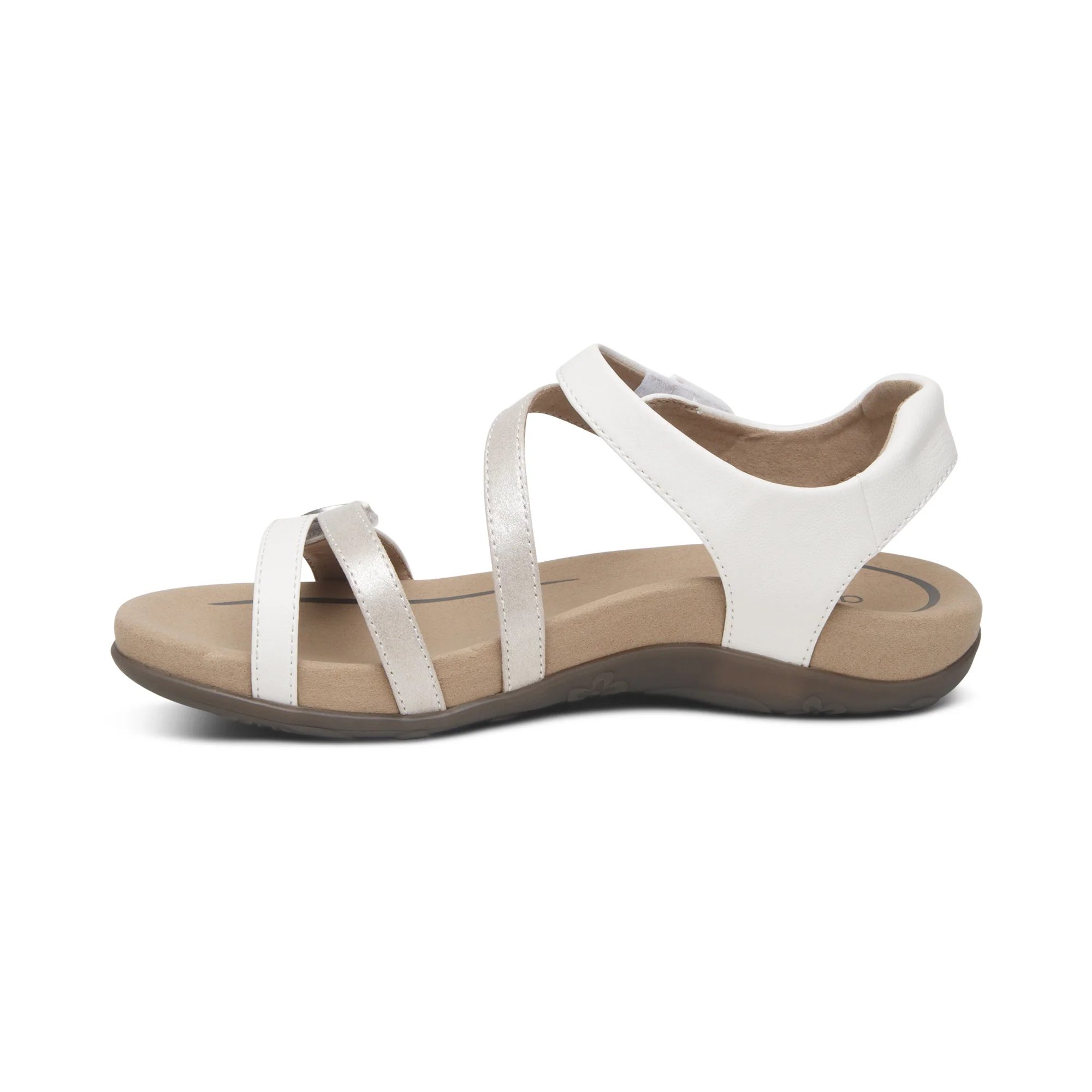 Jess Adjustable Quarter Strap Sandal - White - Image 4