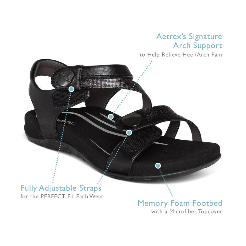 Jess Adjustable Quarter Strap Sandal - White - Image 7