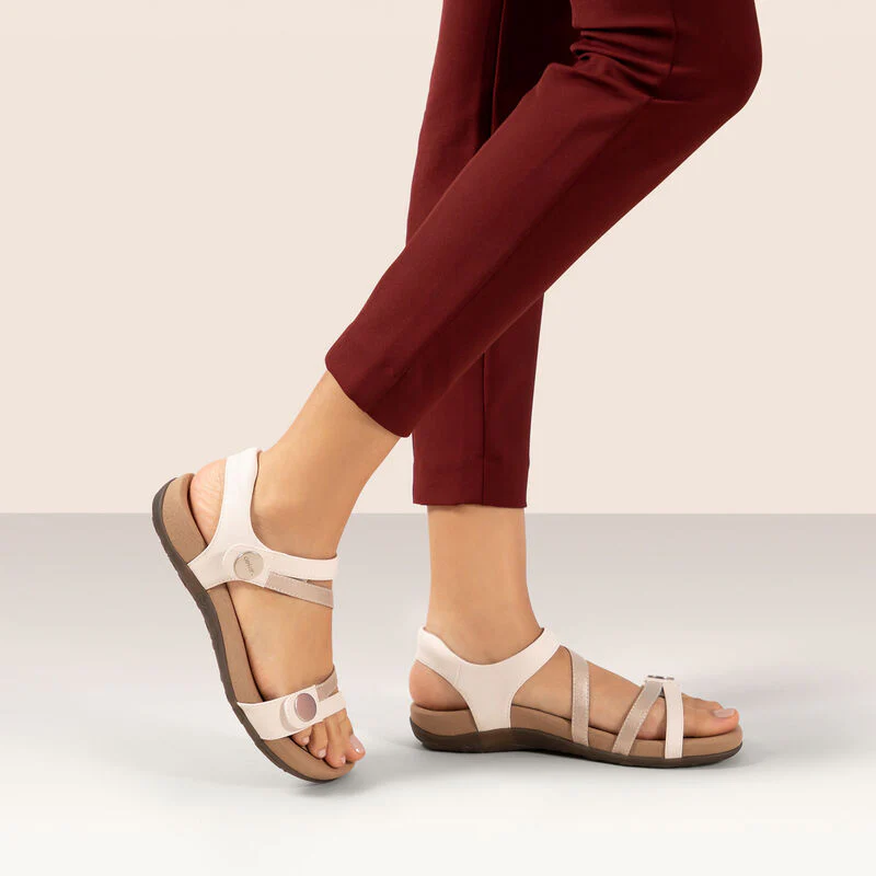 Jess Adjustable Quarter Strap Sandal - White - Image 8