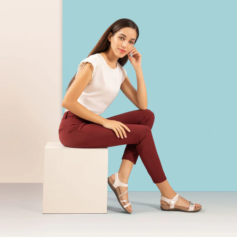 Jess Adjustable Quarter Strap Sandal - White - Image 9