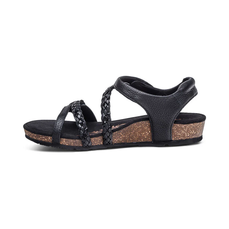 Jillian Braided Quarter Strap Sandal - Black - Image 4