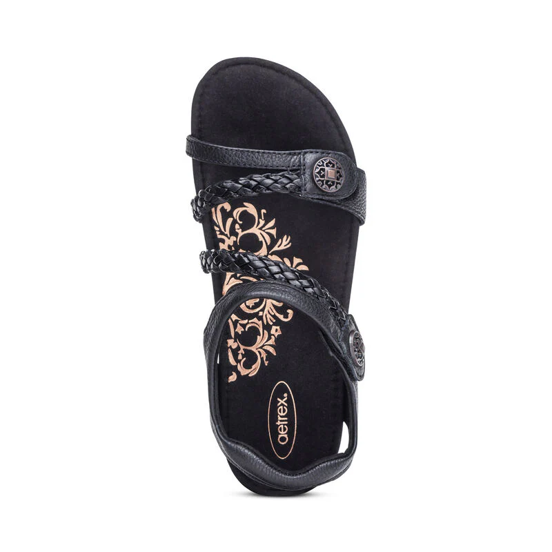 Jillian Braided Quarter Strap Sandal - Black - Image 5