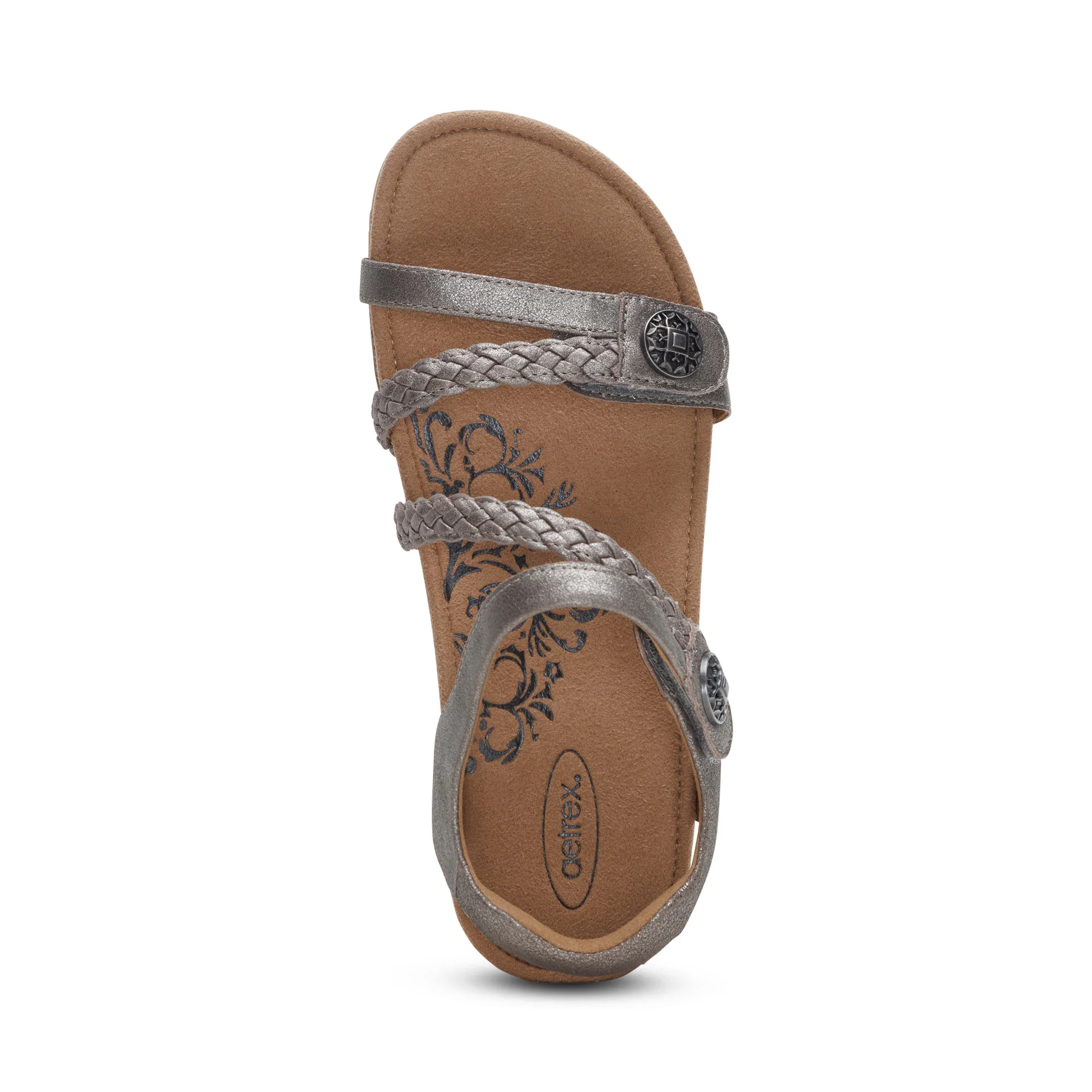 Jillian Braided Quarter Strap Sandal - Brushed Silver - Image 5