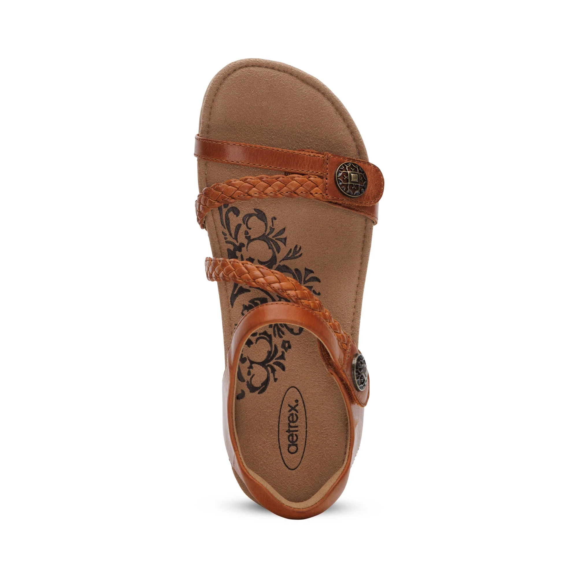 Jillian Braided Quarter Strap Sandal - Cognac - Image 5