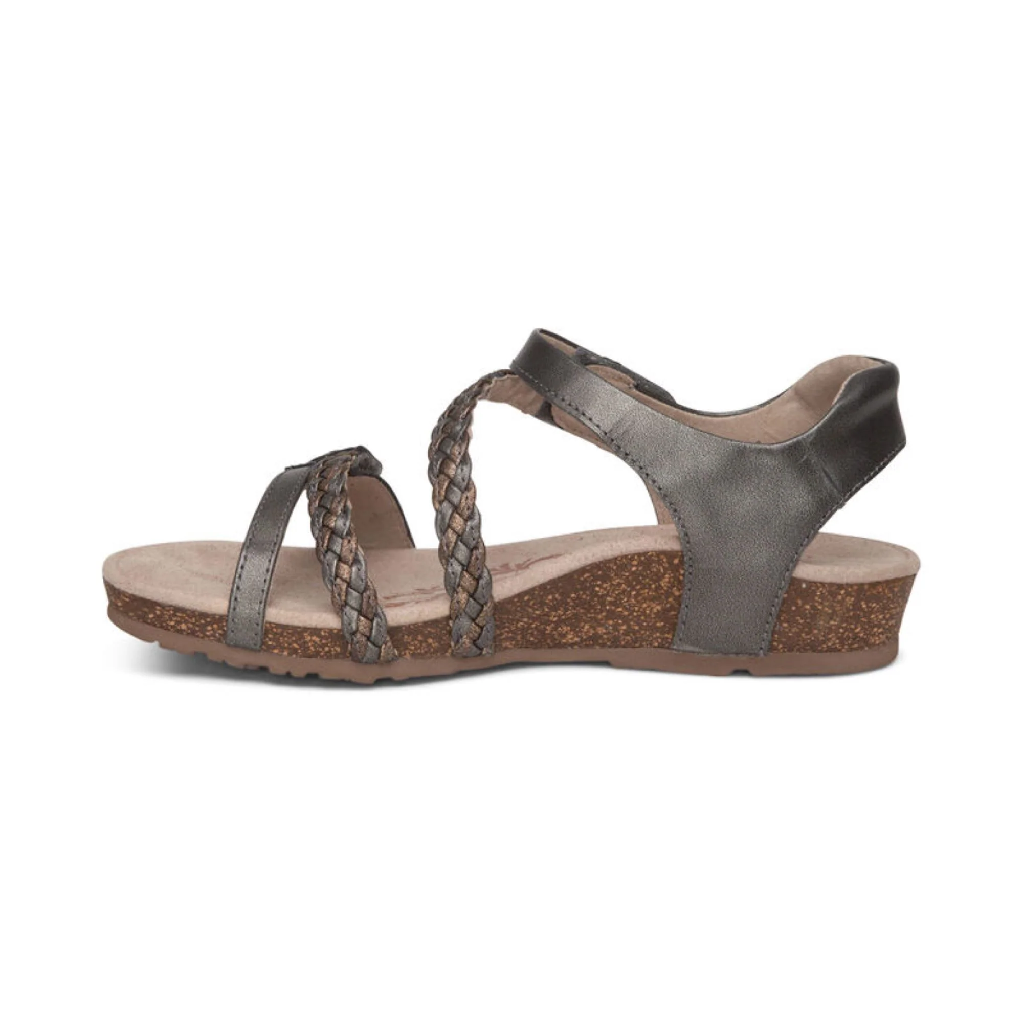 Jillian Braided Quarter Strap Sandal - Gunmetal - Image 3