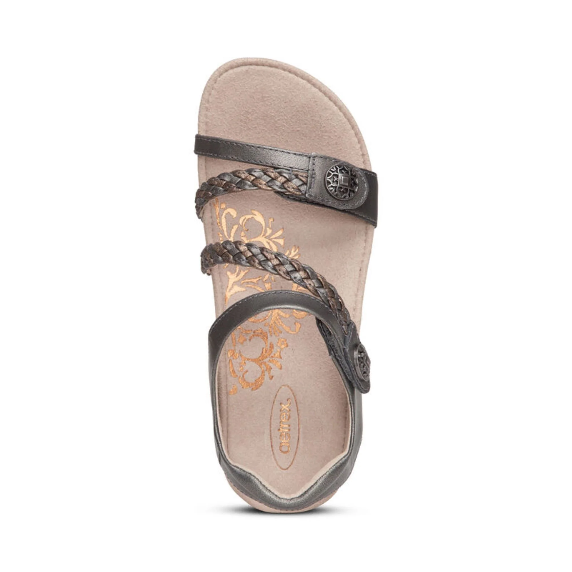 Jillian Braided Quarter Strap Sandal - Gunmetal - Image 4
