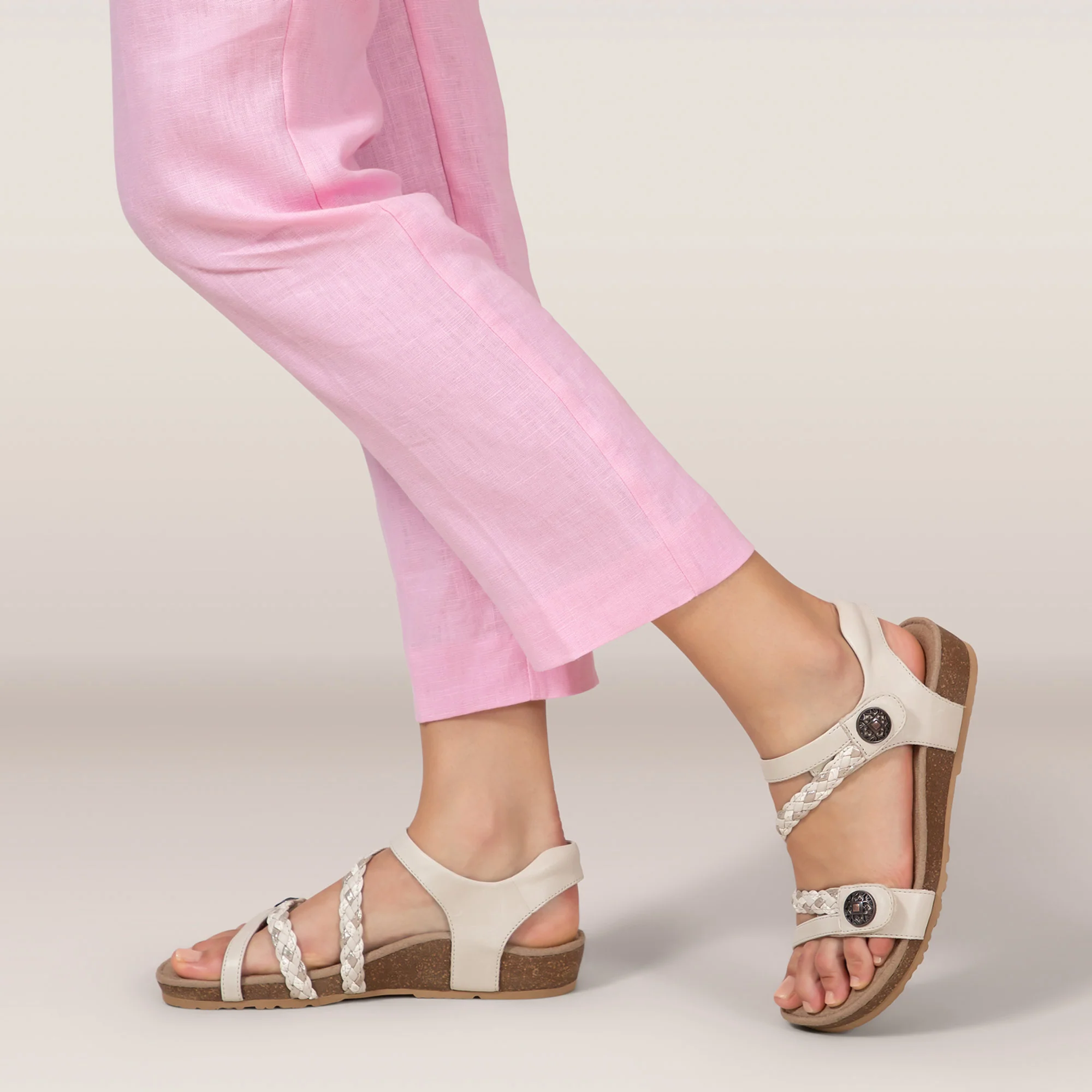 Jillian Braided Quarter Strap Sandal - Ivory - Image 7