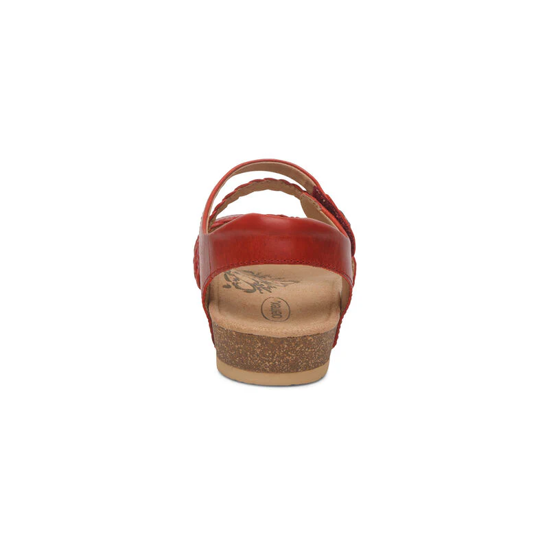 Jillian Braided Quarter Strap Sandal - Red - Image 3