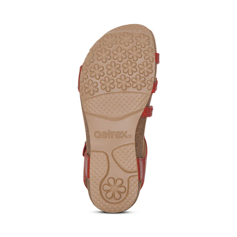 Jillian Braided Quarter Strap Sandal - Red - Image 6